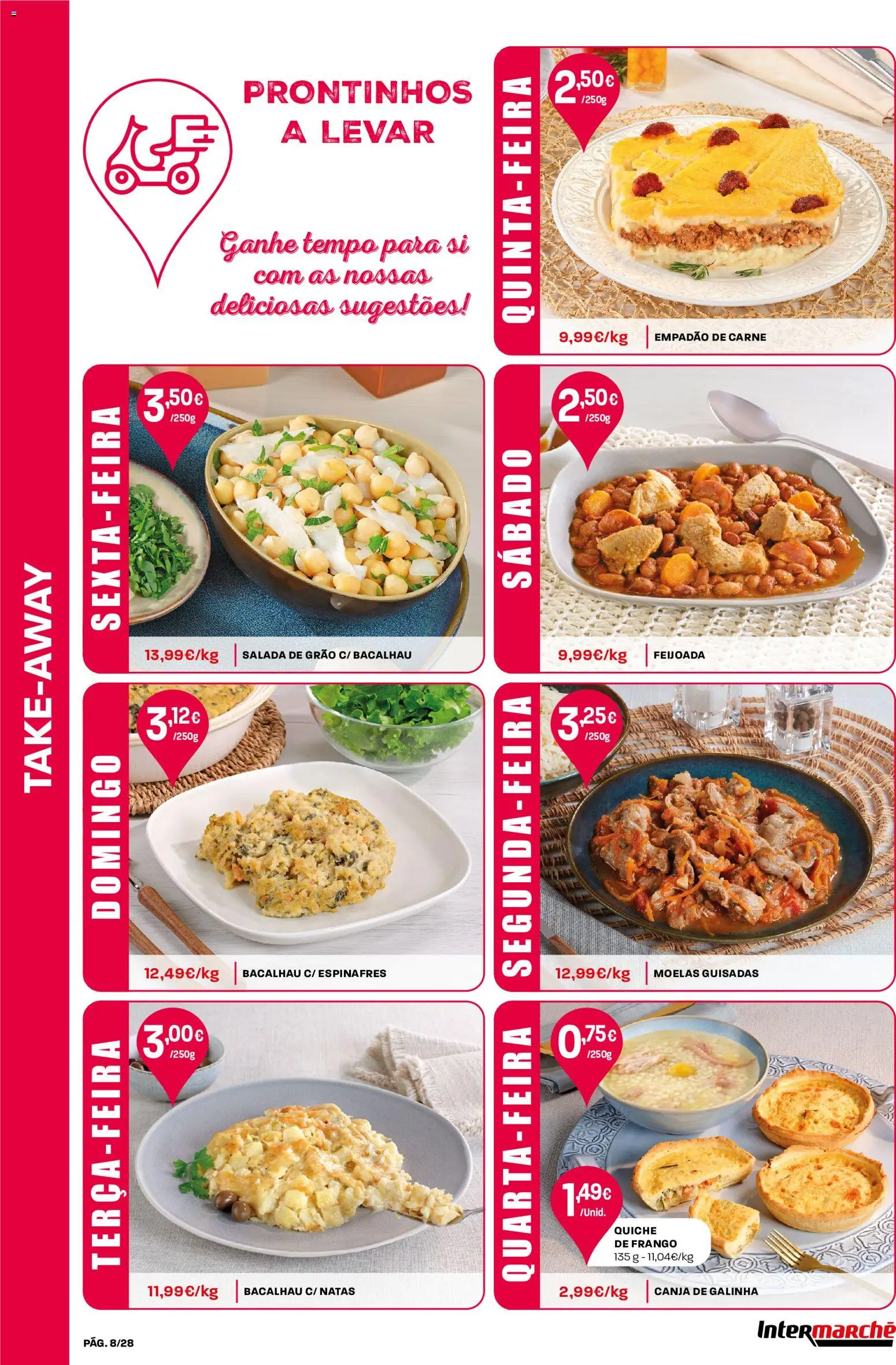 Intermarché Folheto Contact │ válido de 27/08/2026 | Página: 8 | Produtos: Espinafres, Carne, Salada, Moelas