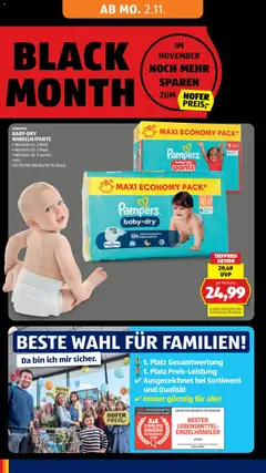 PAMPERS BABY-DRY WINDELN/PANTS, Baby-dry pants. 12h Ultra Protection. Ultra-Schutz. Sizes: 3 Midi, 4 Maxi, 5 Junior. 132/112/96/86/84/76/74 Stück. ab 30.10.2026 gültig | Seite: 32