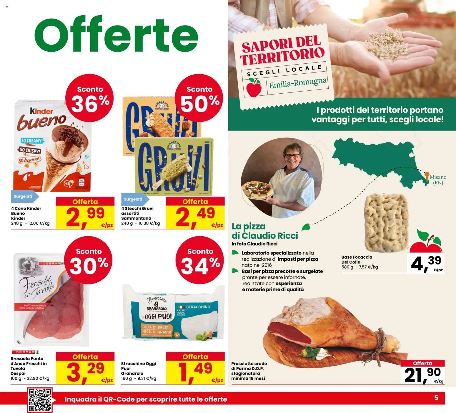 Volantino Despar del 23/07/2026 | Pagina: 5 | Prodotti: Prosciutto Crudo, Pizza, Prosciutto, Stracchino