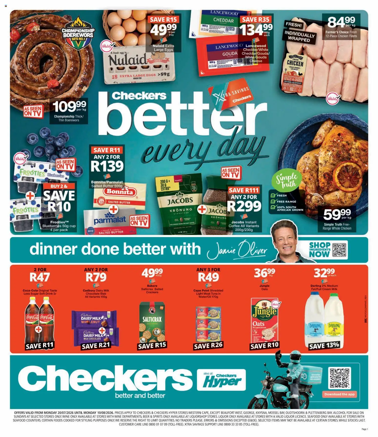New Checkers catalogue – valid from 20/07/2026 | Page: 1 | Products: Milk, Light, Coffee, Cream