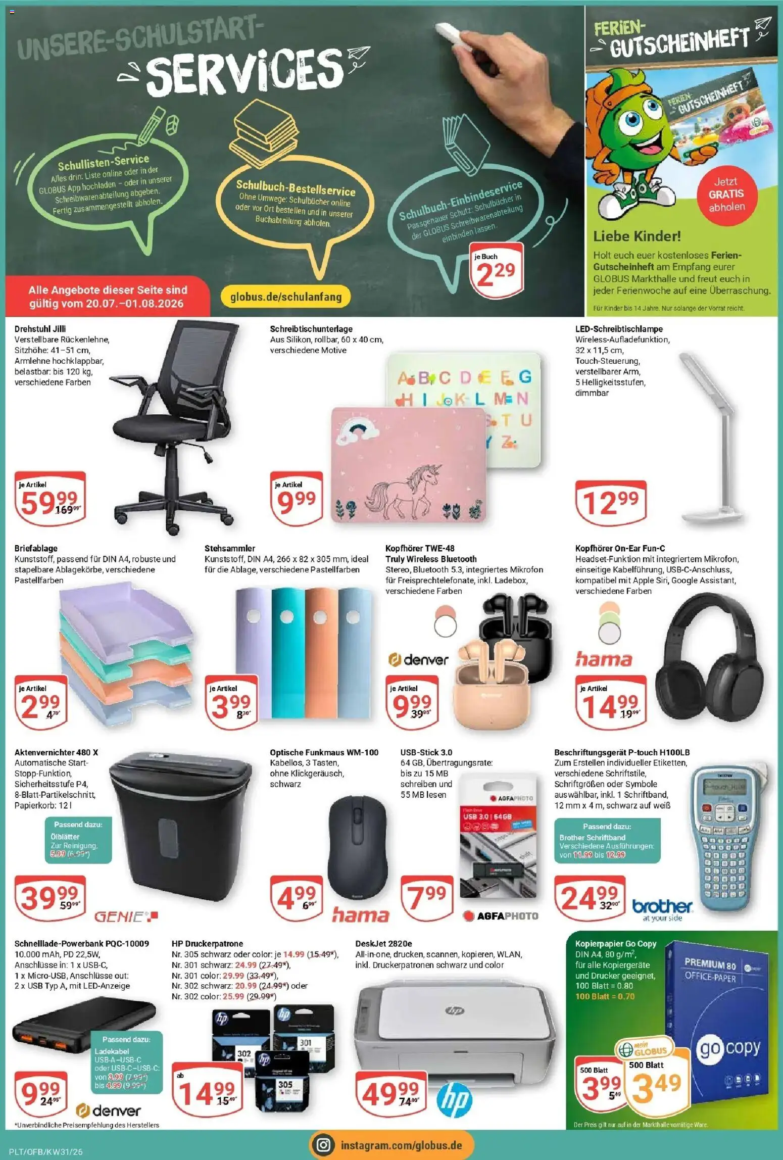 Globus Prospekt Plattling – gültig ab 20.07.2026 | Seite: 4 | Produkte: Mikrofon, USB, Ladekabel, Kopfhörer