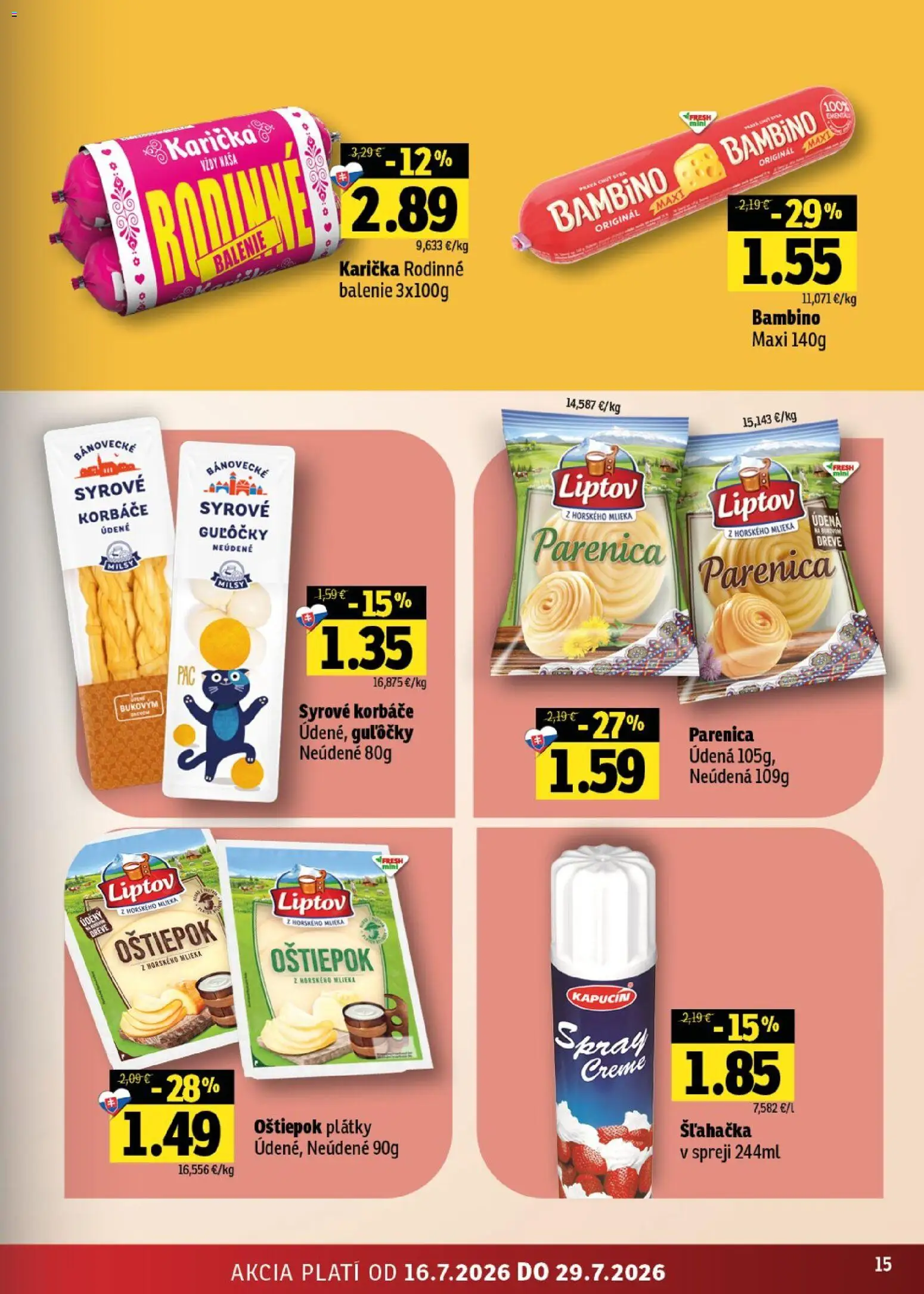 Nové Fresh akcie – leták je platný od 16.07.2026 | Strana: 15