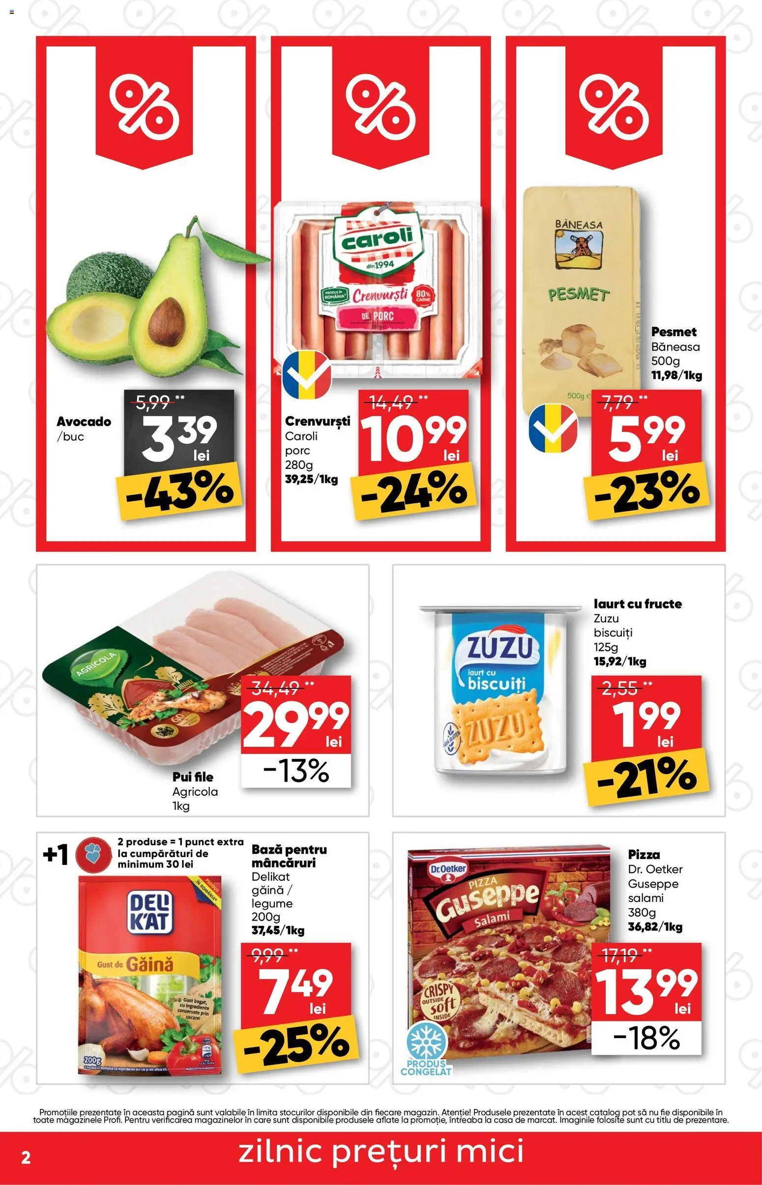 Noul catalog Profi – valabil de la 29.10.2026 | Pagină: 2 | Produse: Agricola, Pui, Pizza, Fructe