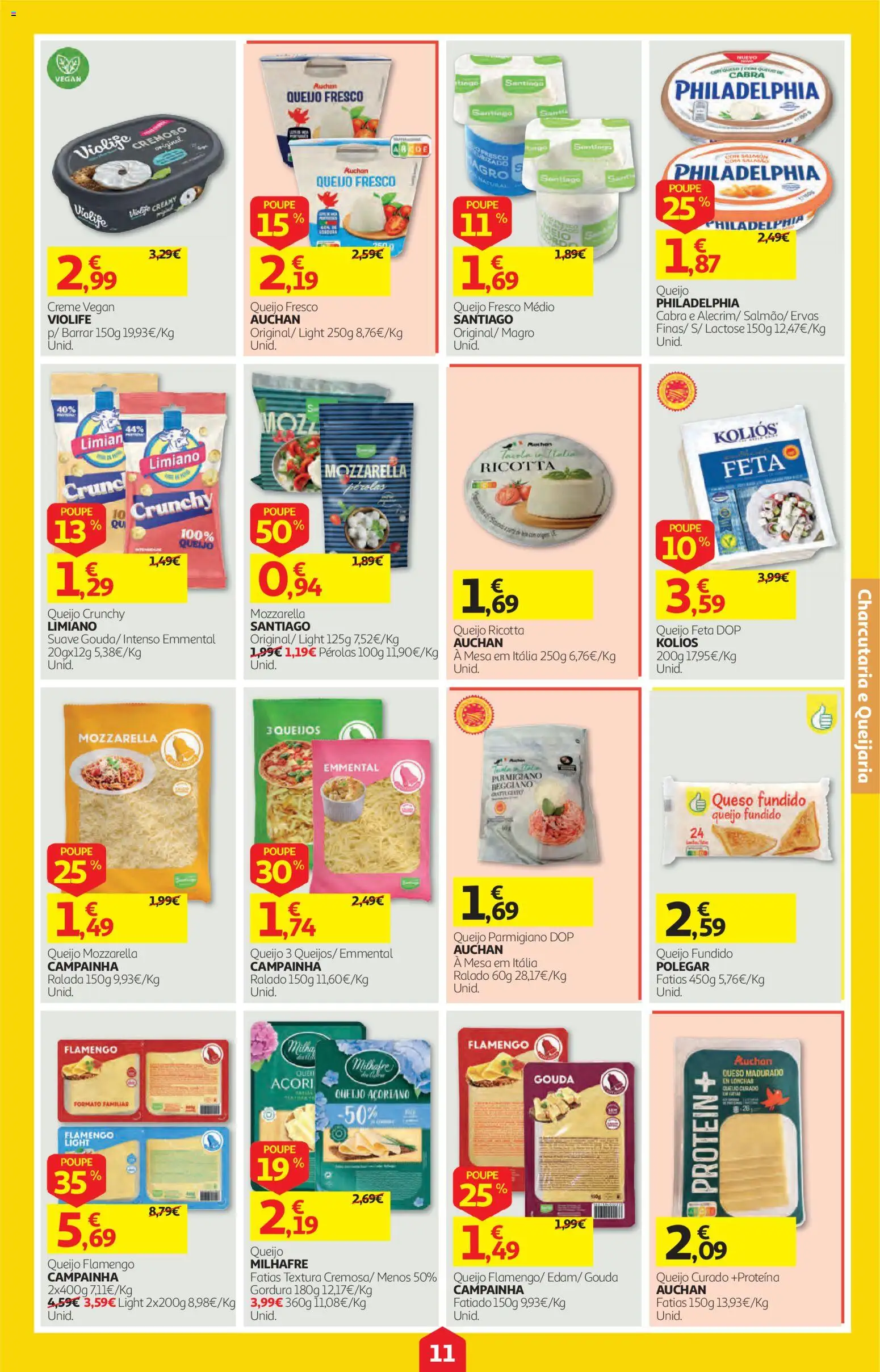 Auchan folheto │ válido de 22/10/2026 | Página: 11 | Produtos: Campainha, Queijo fundido, Queijo, Queijo Ricotta