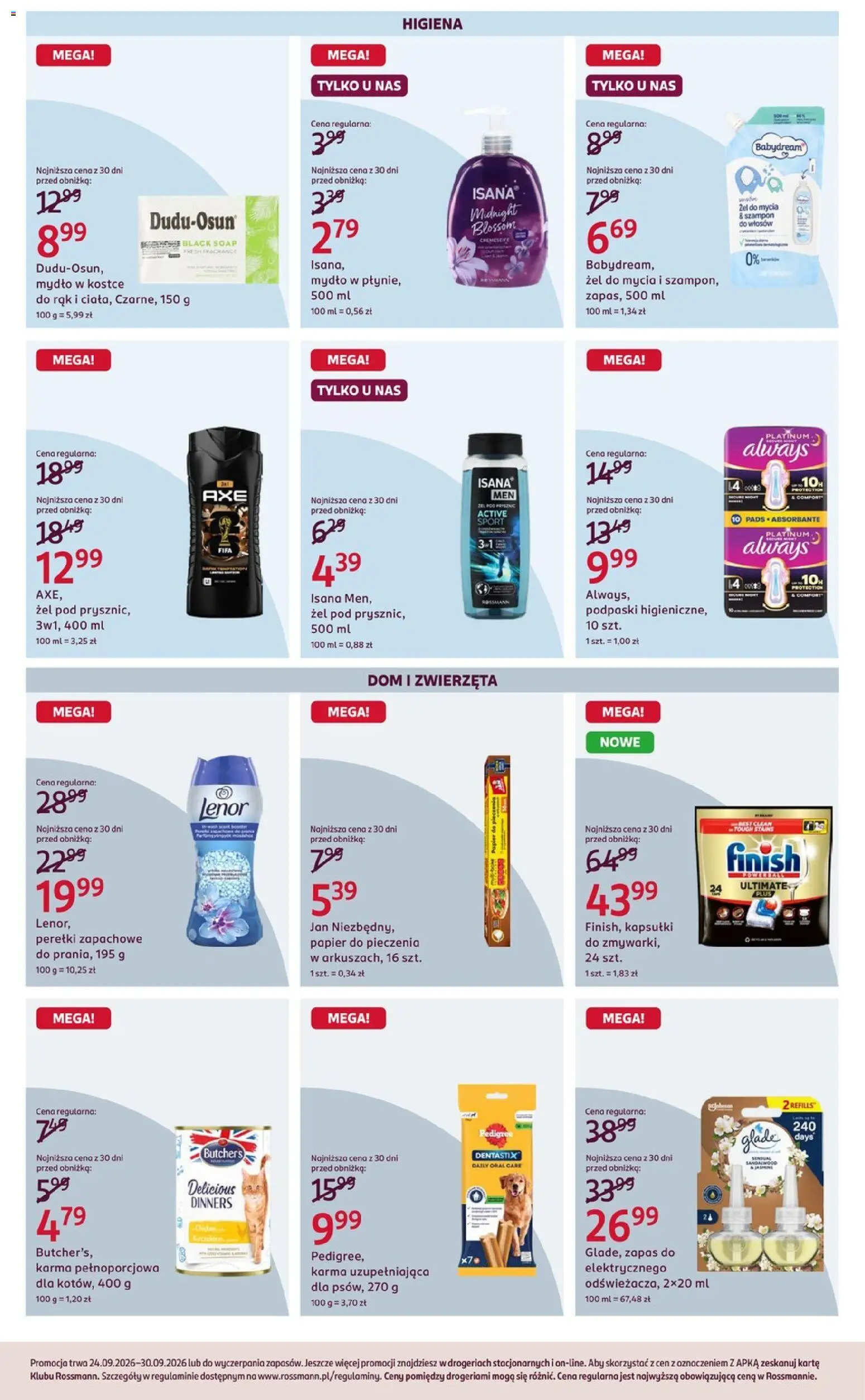 Rossmann gazetka od 24.09.2026 | Strona: 6 | Produkty: Papier do pieczenia, Podpaski, Szampon, Mydło