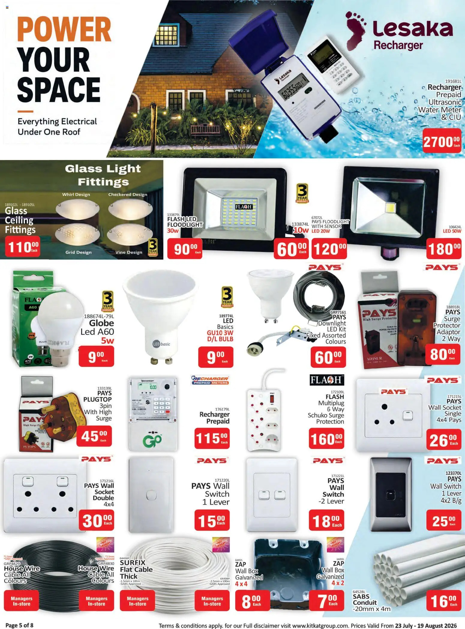 New KIT KAT Cash & Carry catalogue – valid from 23/07/2026 | Page: 5 | Products: Cable, Socket, Switch, Water