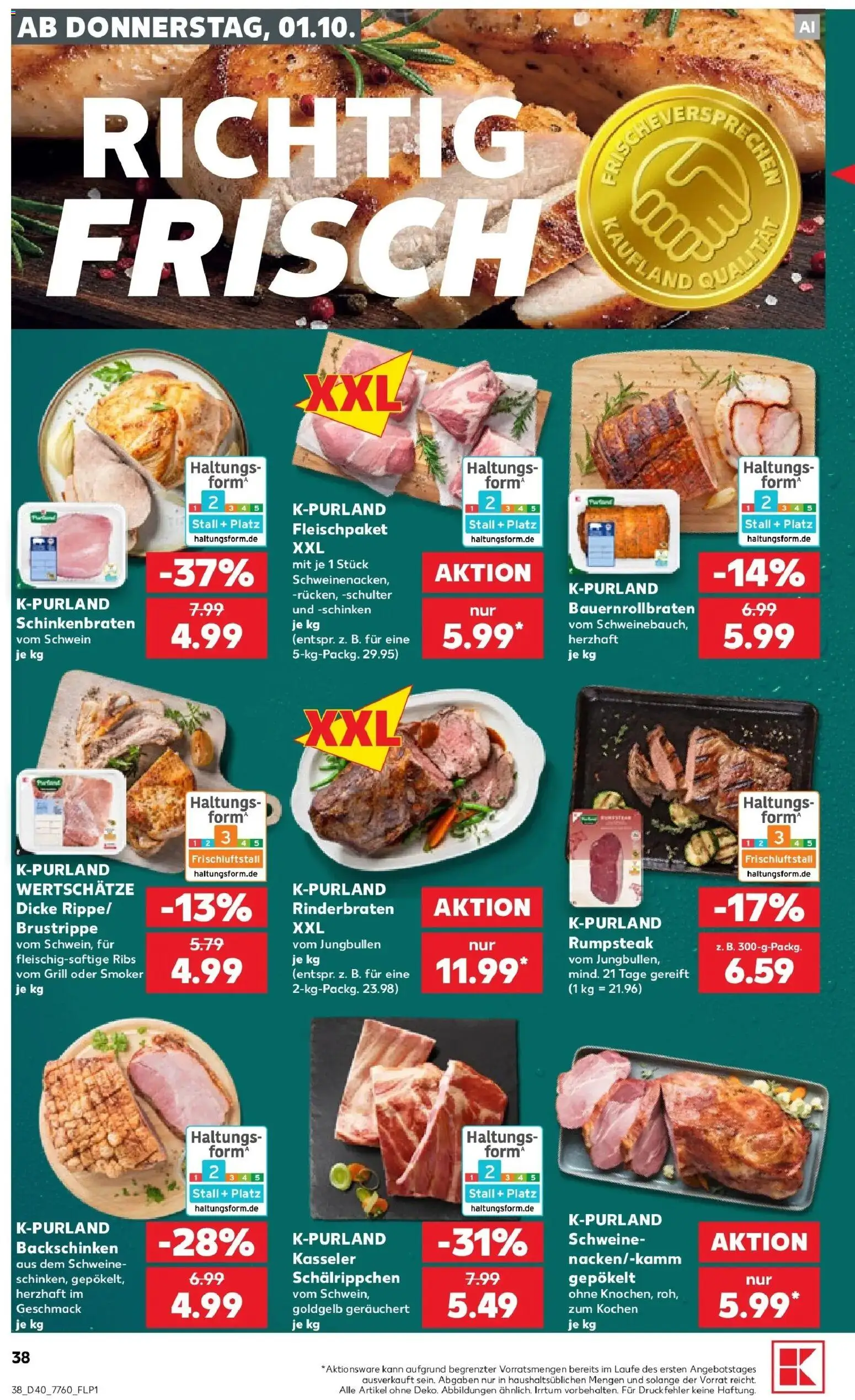 Prospekt Kaufland ab 28.09.2026 » Angebote Online zum Blättern | Seite: 48 | Produkte: Rinderbraten, Rumpsteak, Grill, Schinken