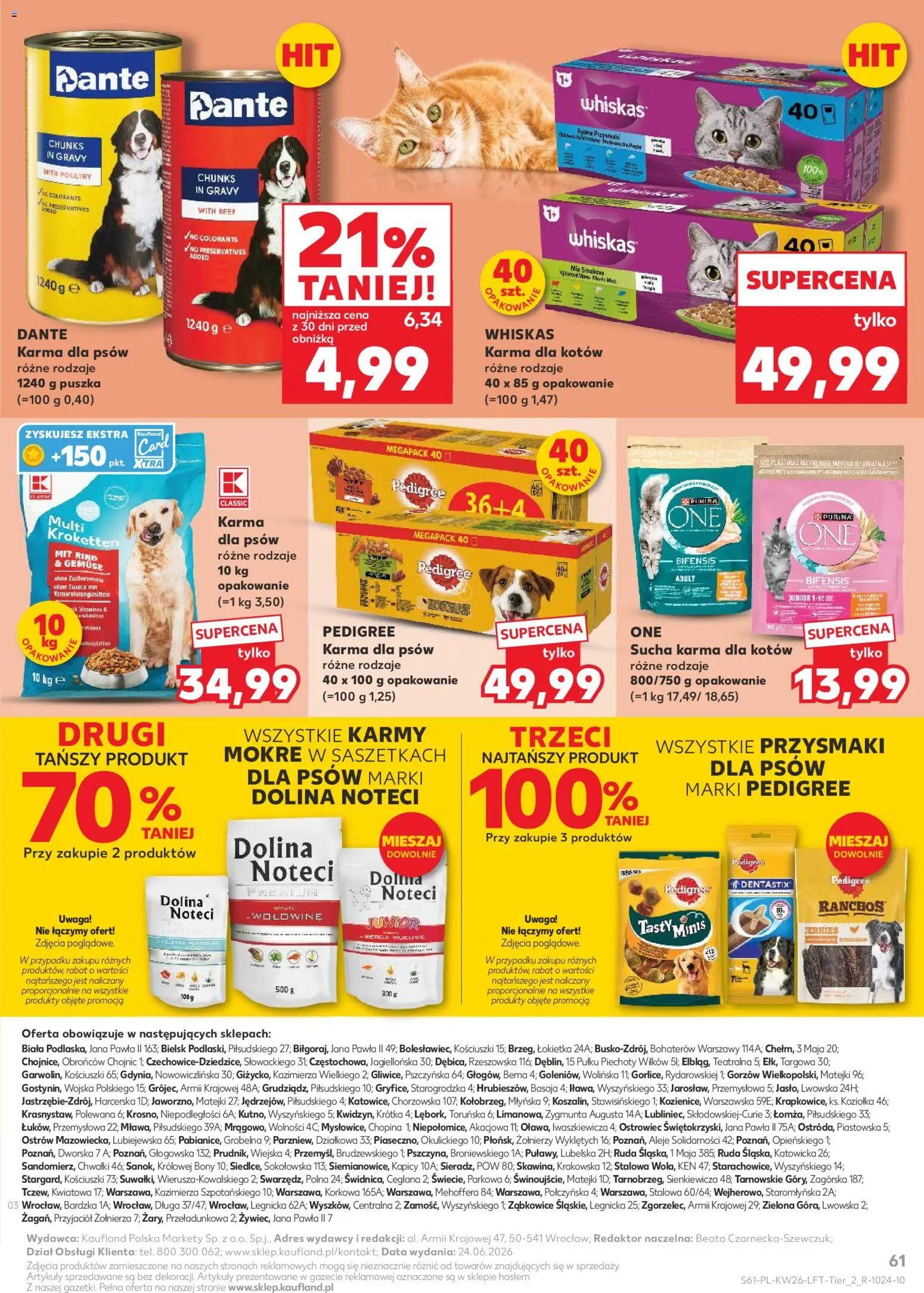 Kaufland gazetka od 25.06.2026 | Strona: 61 | Produkty: Pedigree, Karma dla kotów, Karma dla psów