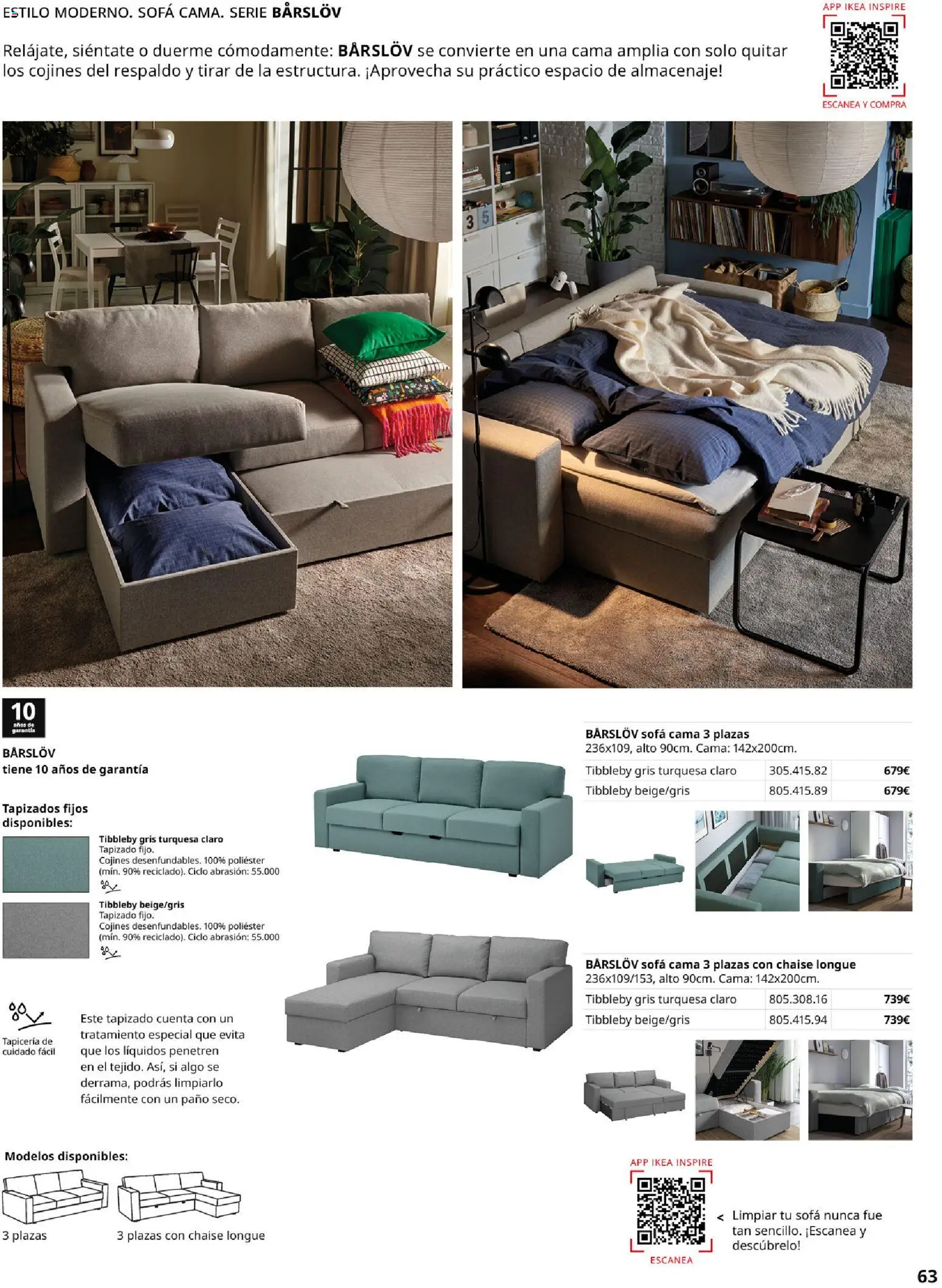 IKEA - Sofás │ válido desde el 28/09/2026 | Página: 63 | Productos: Sofá cama, Cama, Almacenaje, Sofá