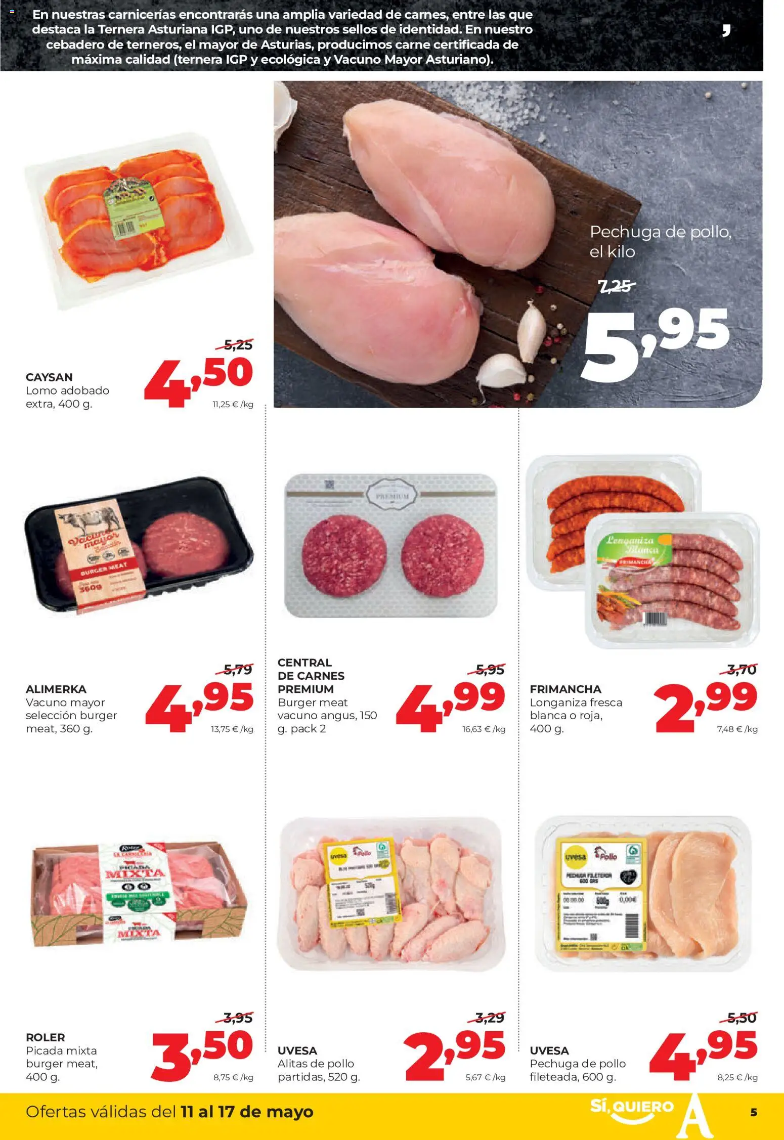 Alimerka folleto Asturias │ válido desde el 11.05.2026 | Página: 5 | Productos: Longaniza