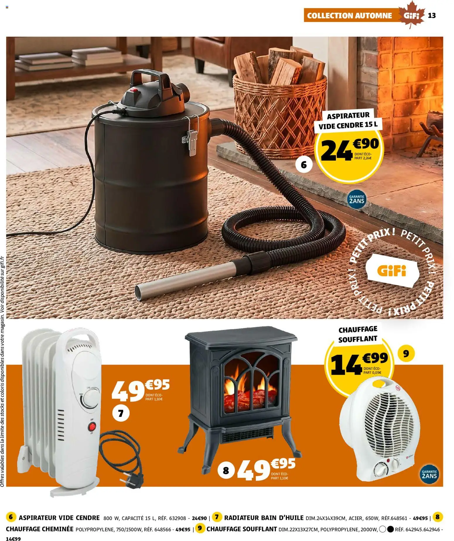 {H1} | Page: 13 | Produits: Aspirateur, Chauffage soufflant, Radiateur