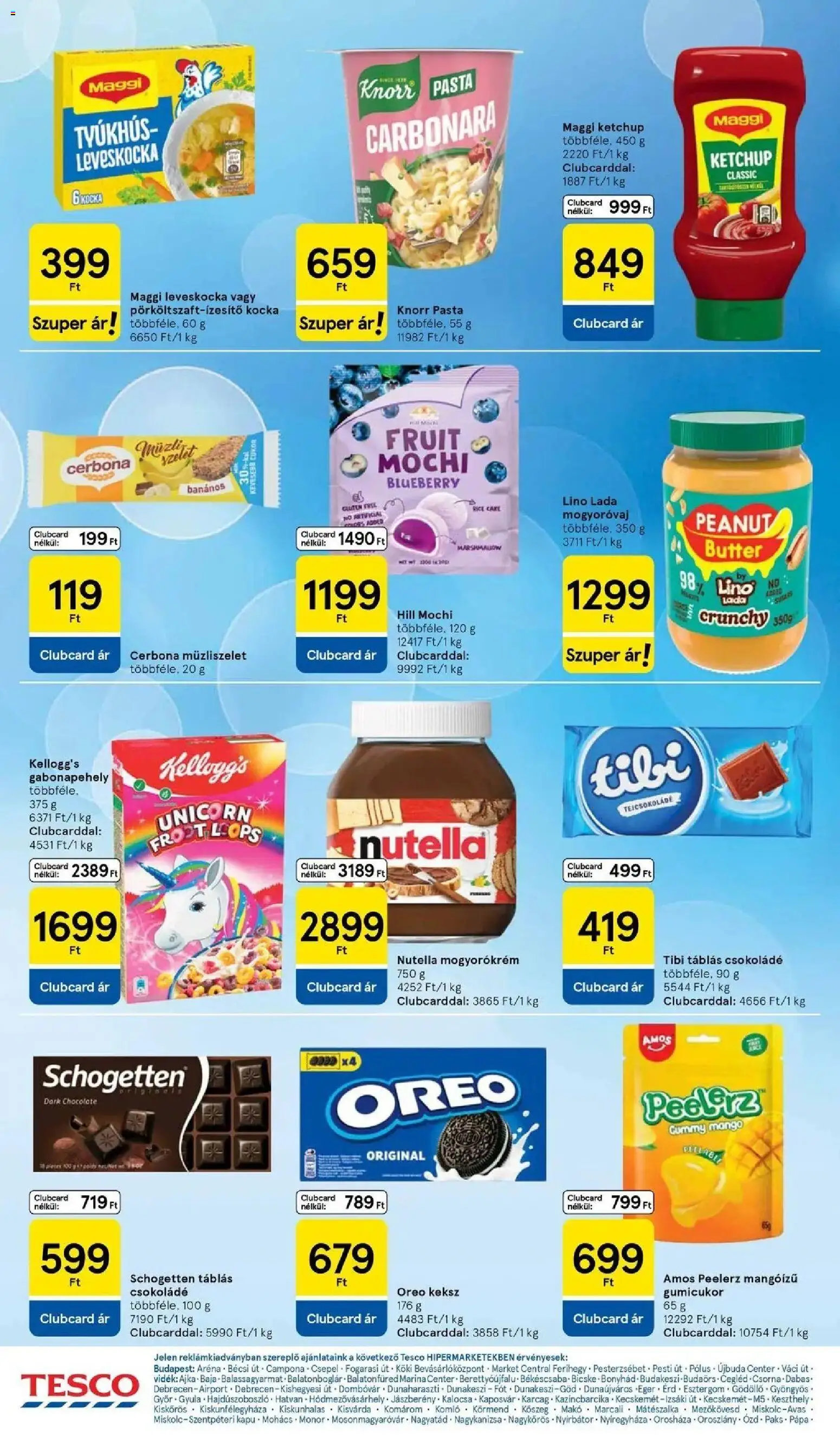 Tesco akciós ujság - amely érvényes a következő dátumtól: 2026.09.03. | Oldal: 20 | Termékek: Gabonapehely, Schogetten, Nutella, Cukor