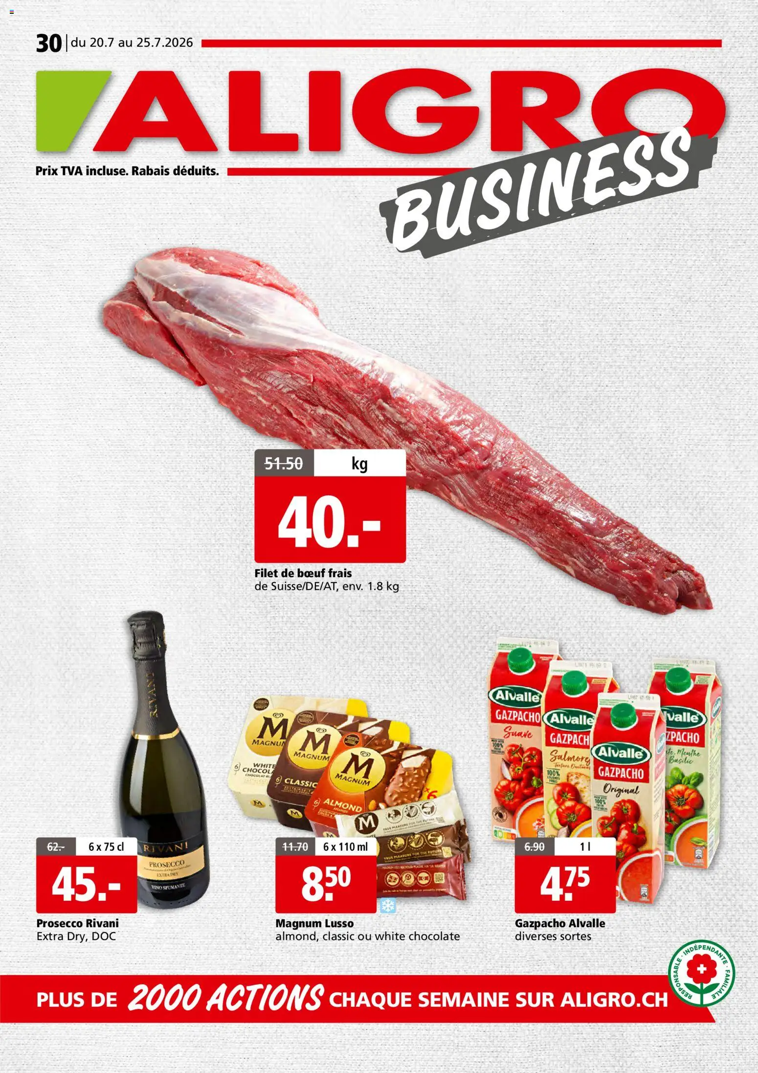 Aligro aktionen Business Chavannes, Matran, Genève, Sion – gültig ab 20.07.2026 | Seite: 1 | Produkte: En Kommode