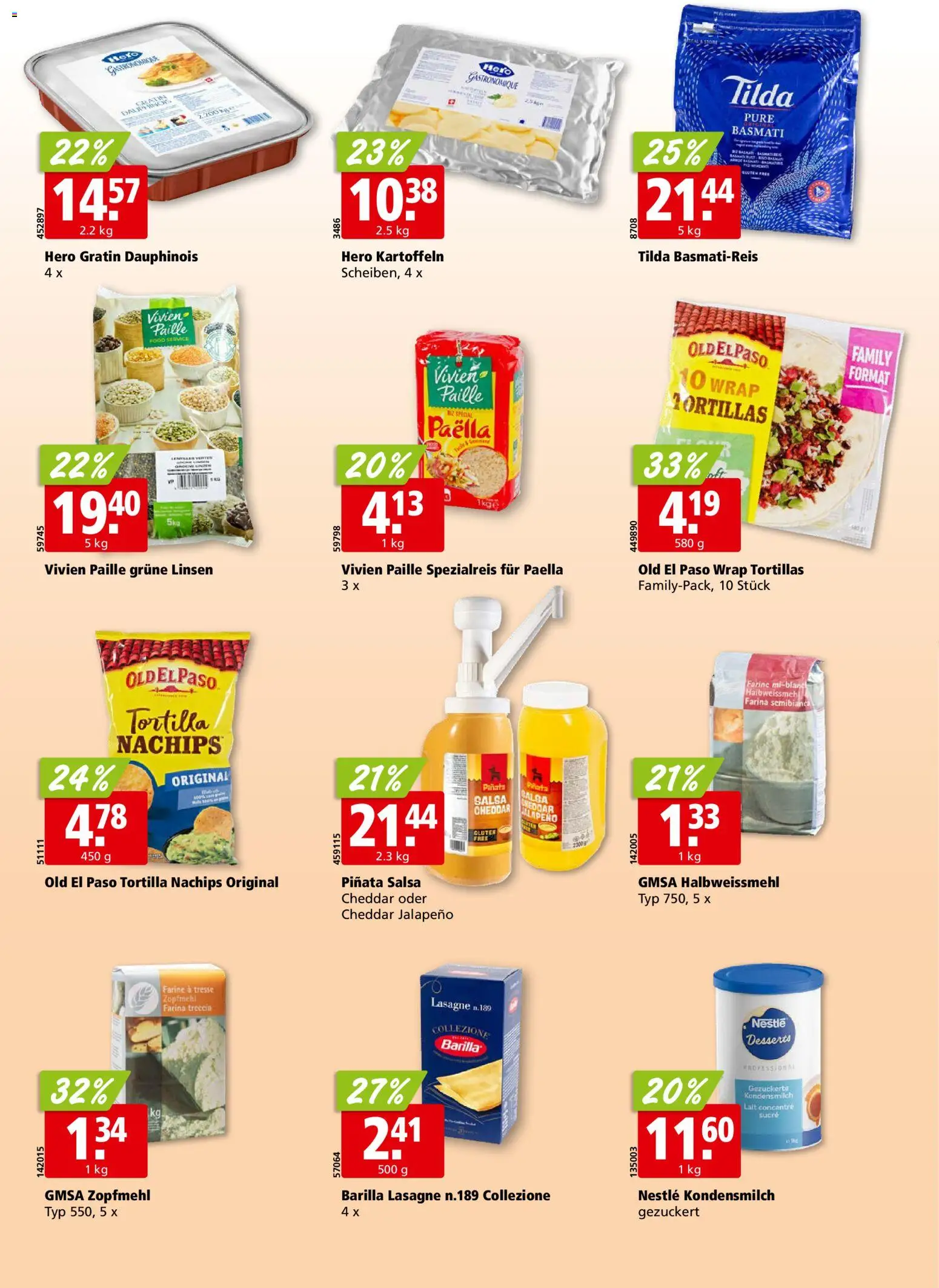 Aligro aktionen Schlieren, Gossau SG, Frauenfeld, Rapperswil-Jona, Sargans, Bern – gültig ab 27.07.2026 | Seite: 22 | Produkte: Basmatireis, Barilla, Kartoffeln