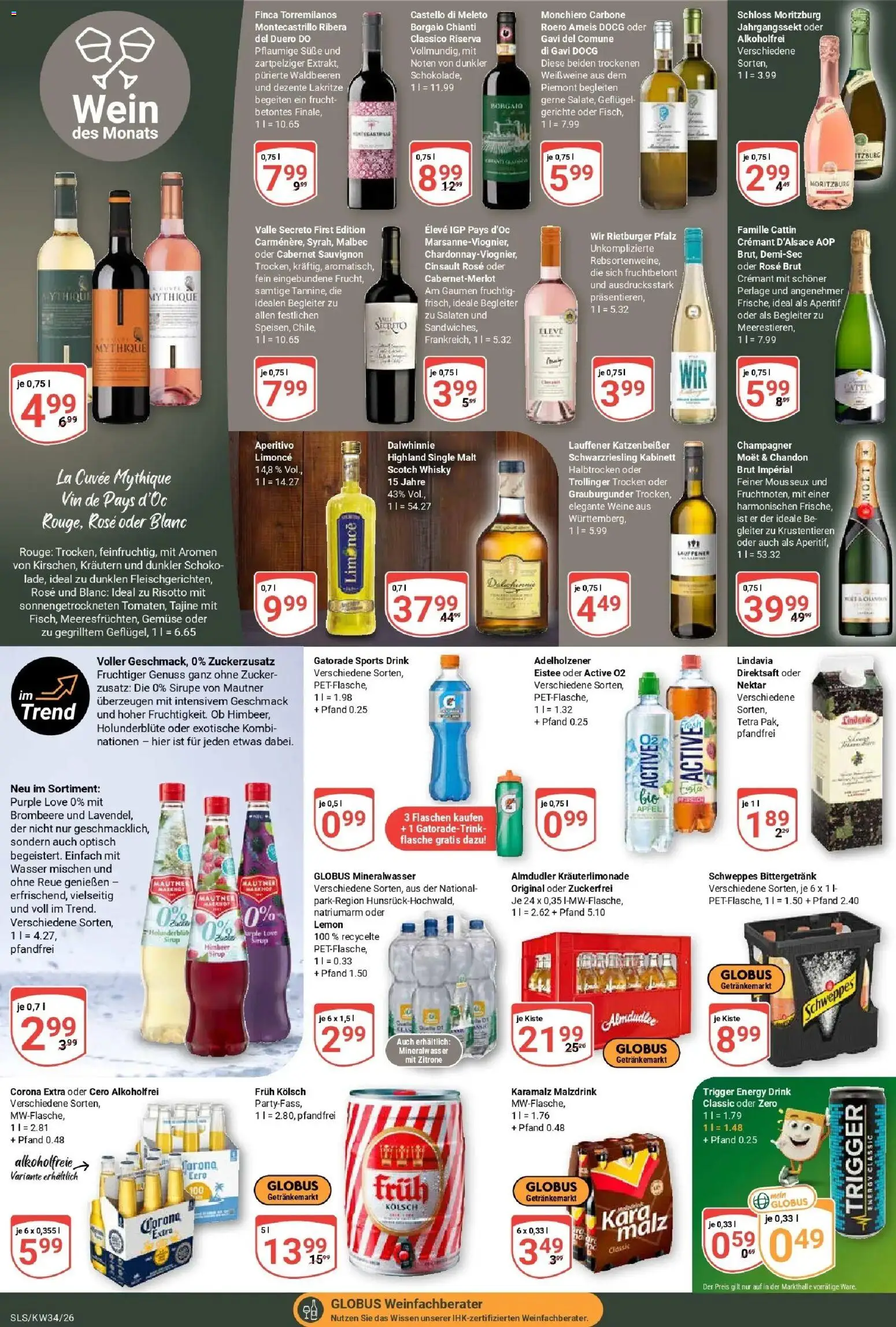 Globus Prospekt Saarlouis (ab 17.08.2026) » Angebote online | Seite: 16 | Produkte: Rouge, Sirup, Zucker, Wein