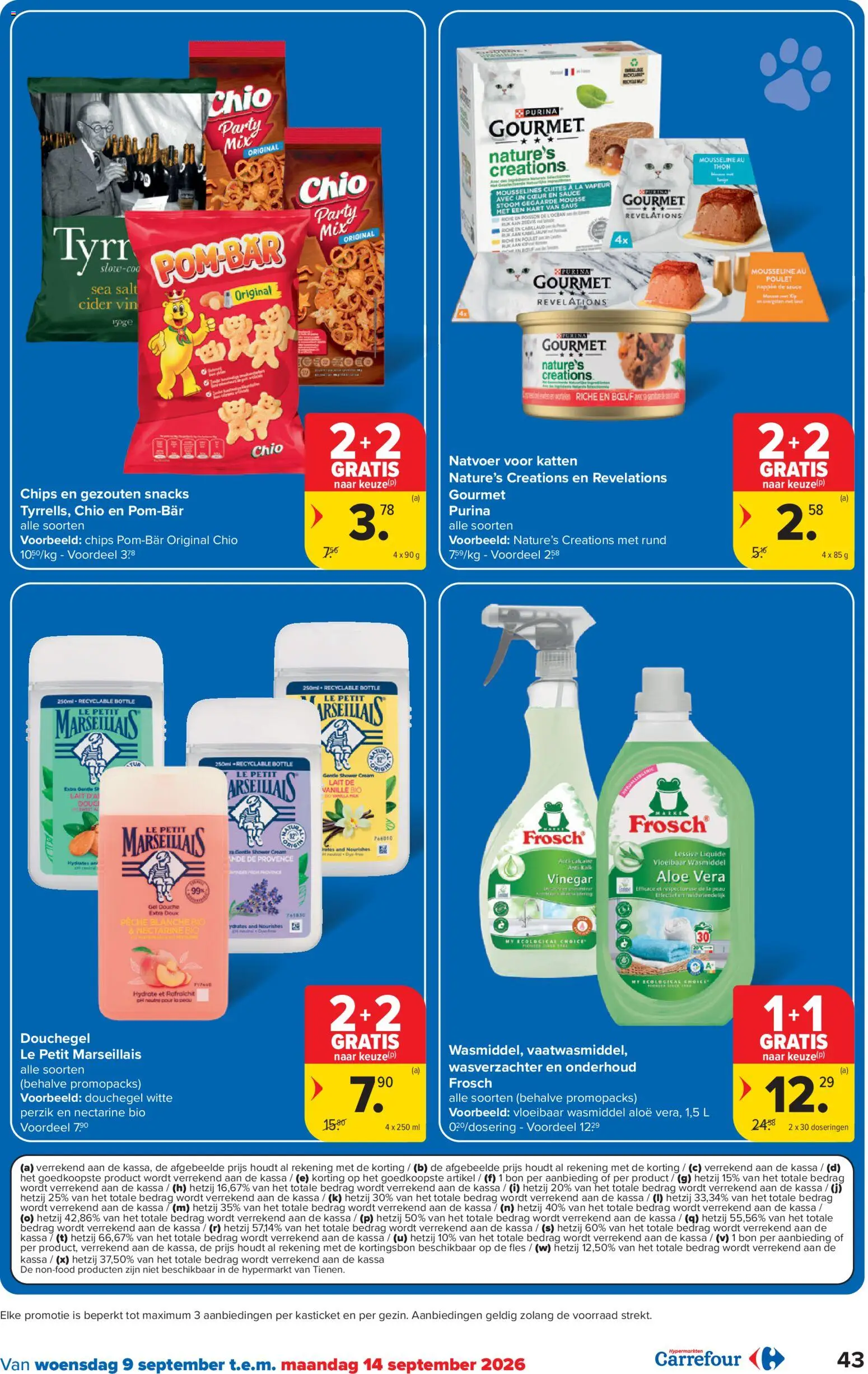 {H1} | Pagina: 43 | Producten: Chips, Saus, Wasmiddel, Wasverzachter