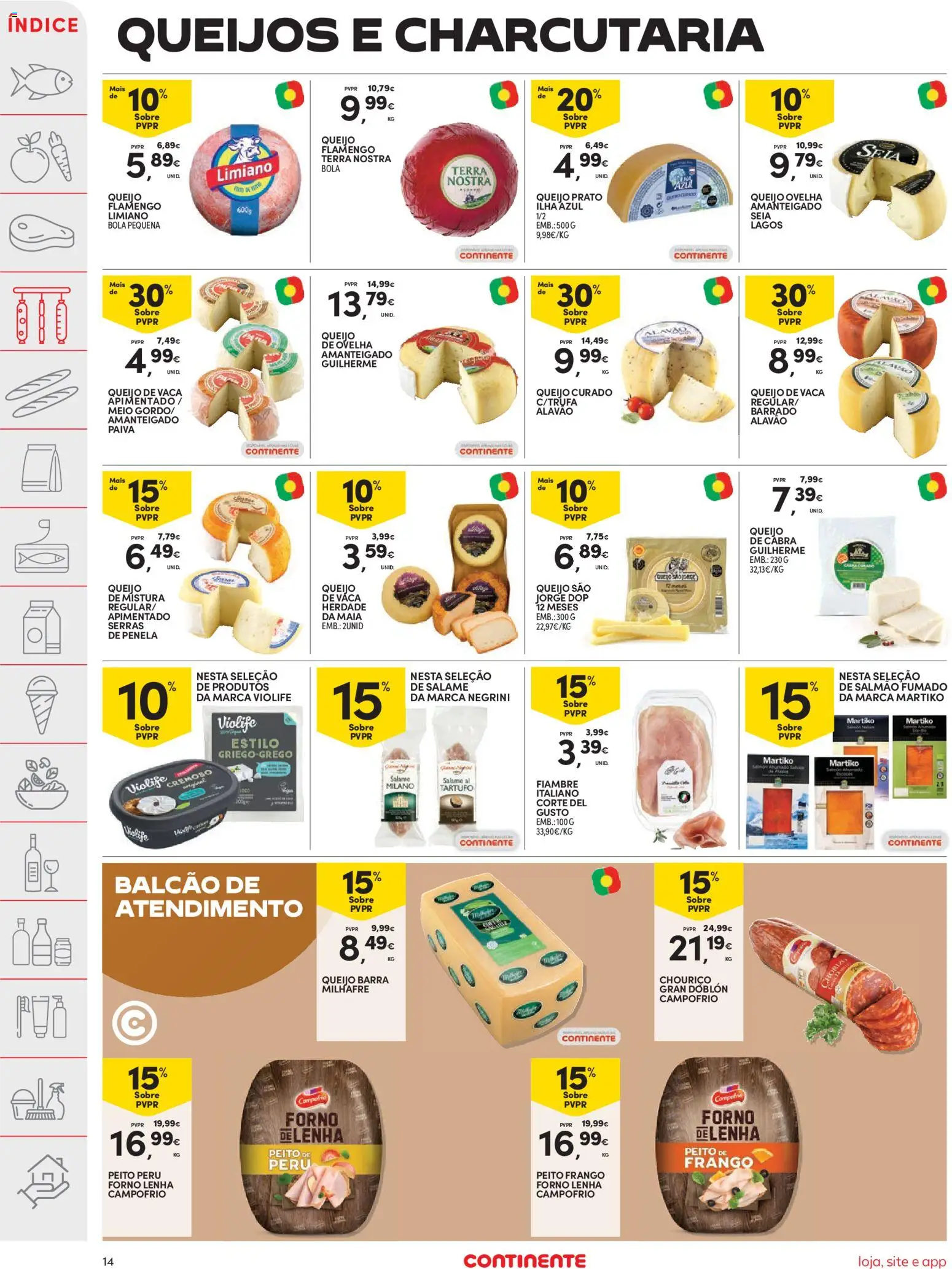 Continente folheto │ válido de 09.06.2026 | Página: 14 | Produtos: Forno, Salmão, Salame, Chouriço