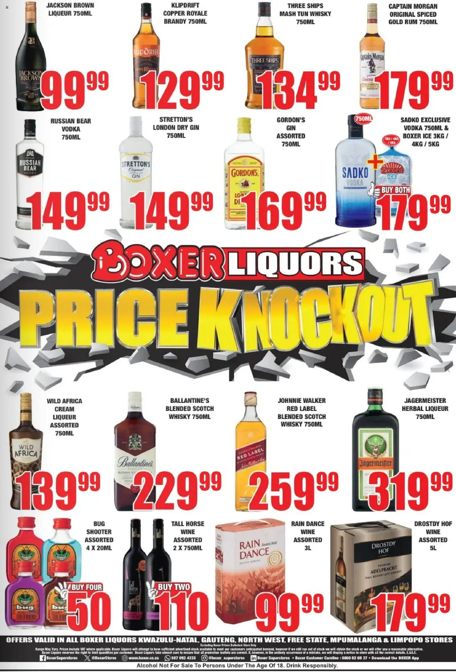 New Boxer catalogue – valid from 07/09/2026 | Page: 2 | Products: Jägermeister, Rum, Vodka, Stock