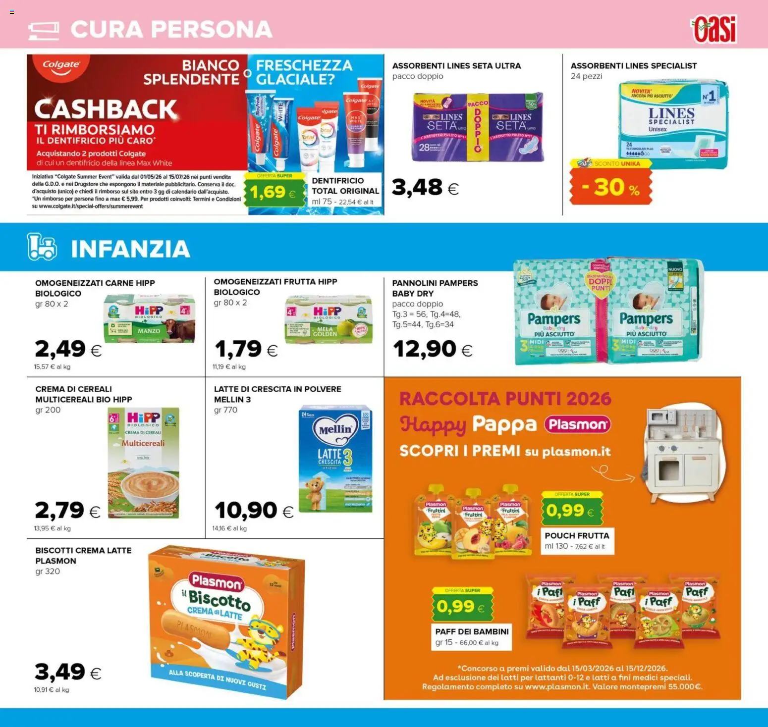 Volantino Oasi del 02/07/2026 | Pagina: 23 | Prodotti: Crema, Pannolini, Manzo, Latte
