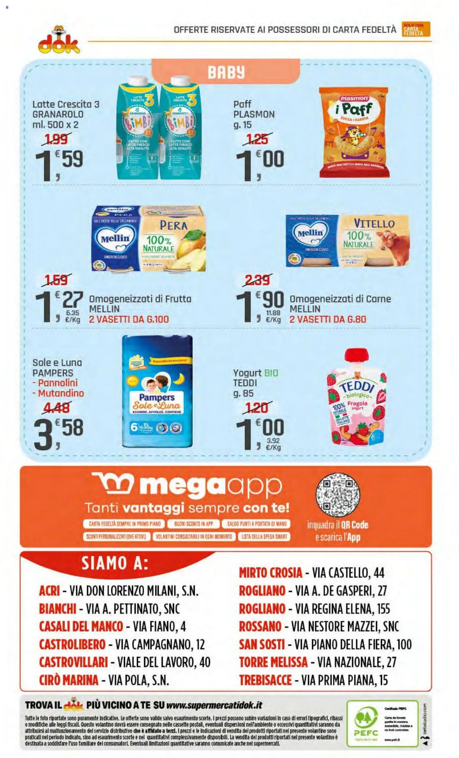 Volantino DOK del 23/07/2026 | Pagina: 24 | Prodotti: Pannolini, Yogurt, Pampers, Vitello