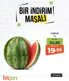 14 Temmuz 2026 tarihinden itibaren geçerli olan Biçen Market kataloğu önizlemesi