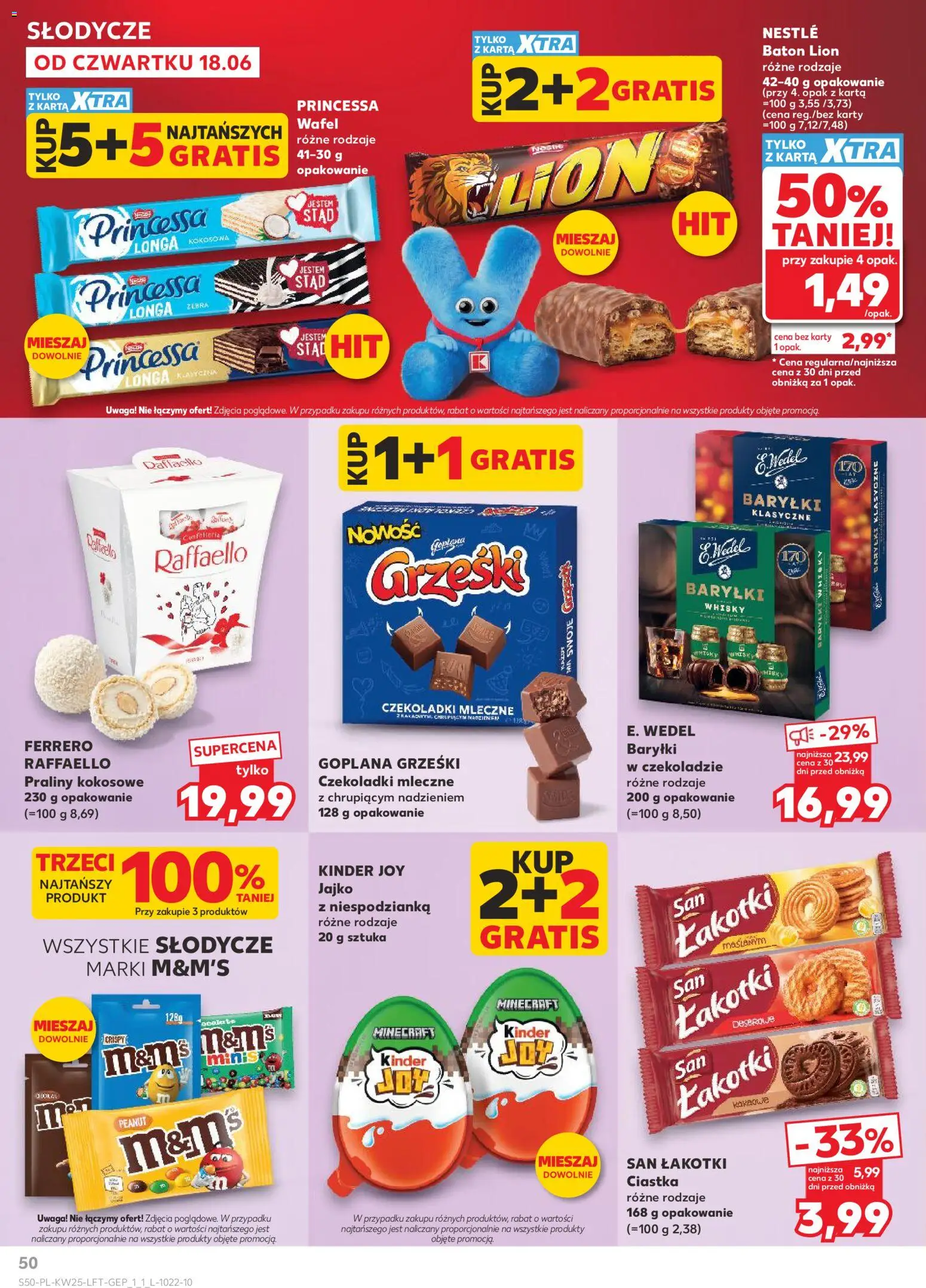 Kaufland Polsko leták od 18.06.2026 | Strana: 50 | Produkty: Whisky, Kinder Joy, Karty, Kinder
