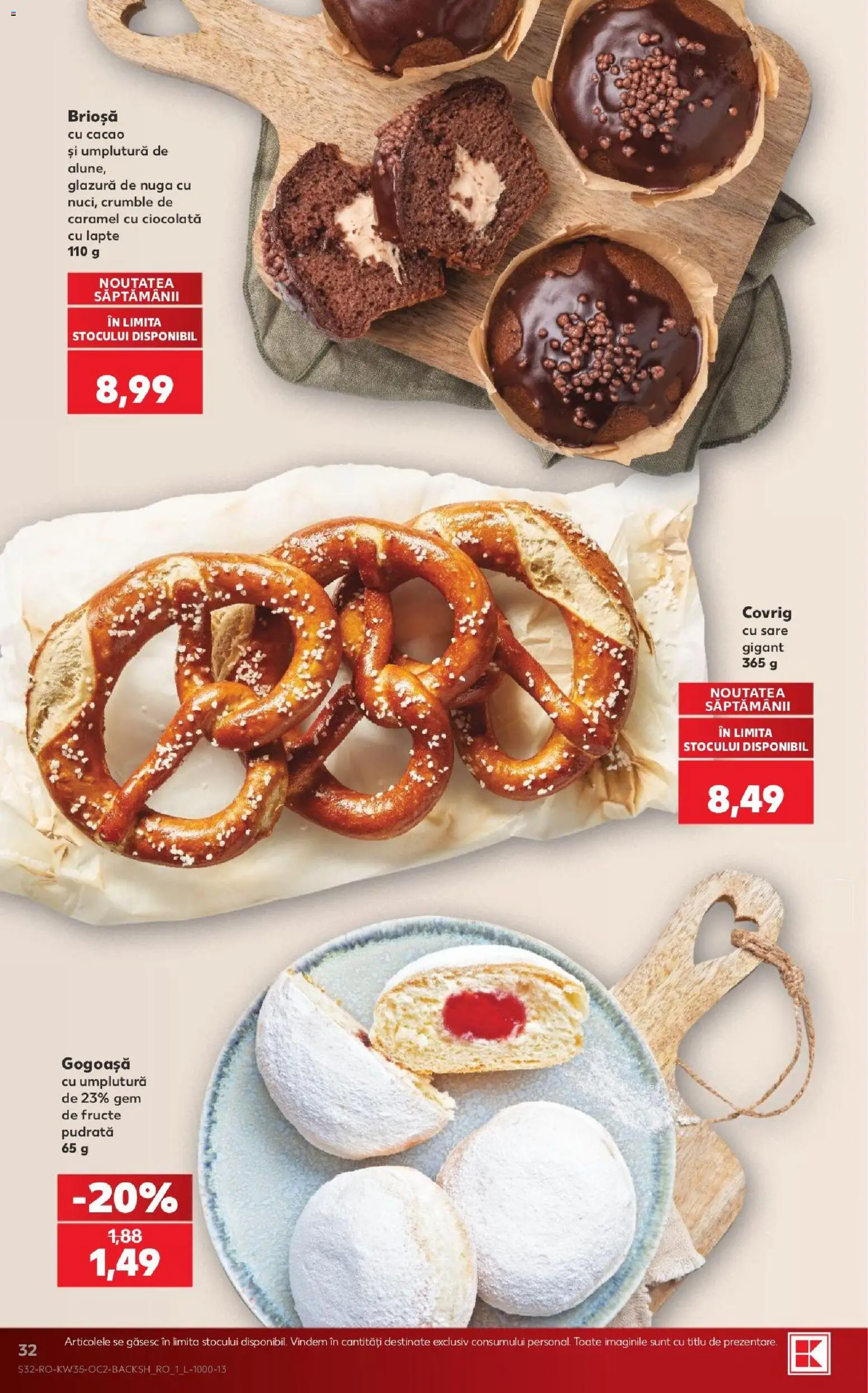 Noul catalog Kaufland – valabil de la 26.08.2026 | Pagină: 32 | Produse: Gogoasa, Gem, Lapte, Ciocolată