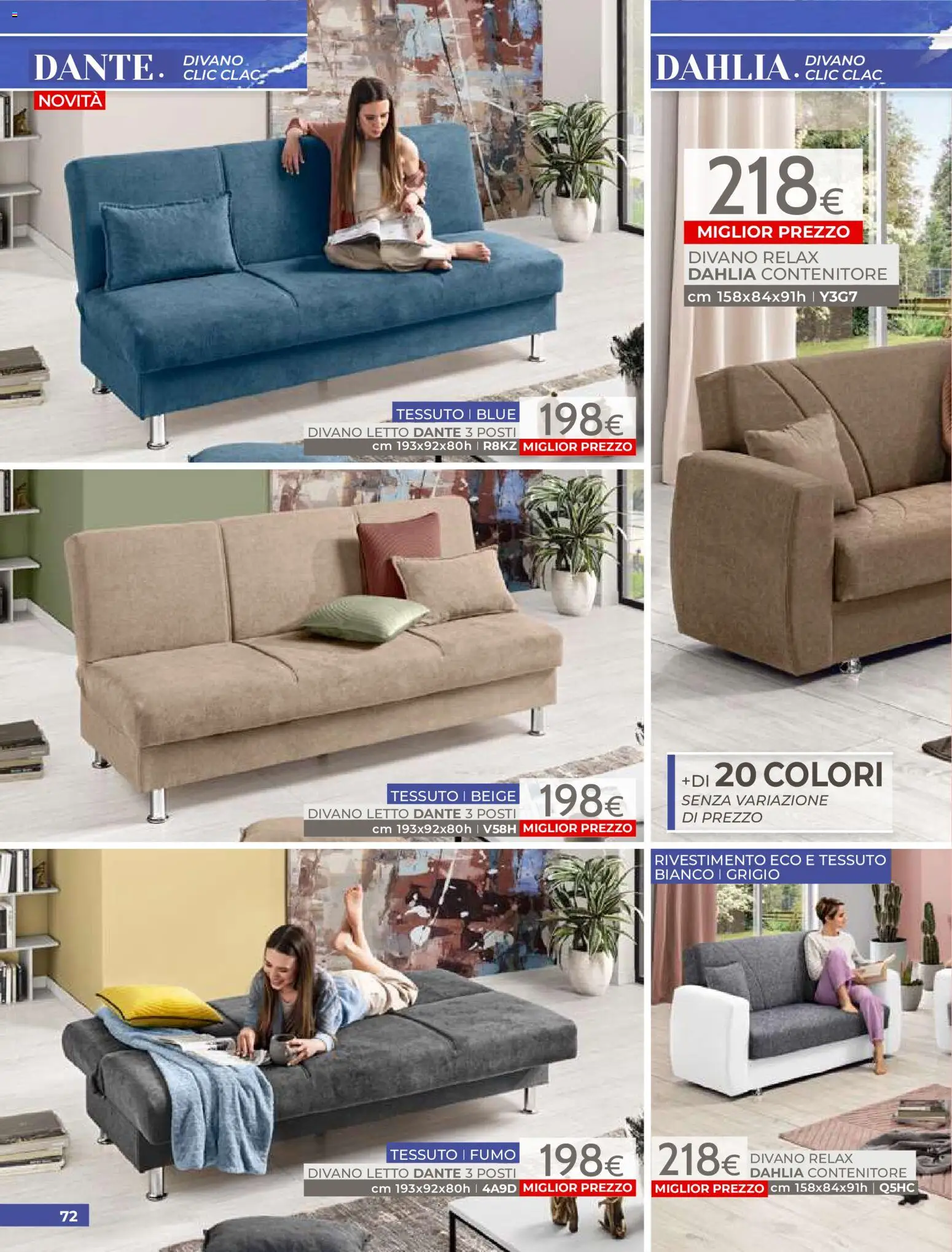 Volantino Mondo Convenienza del 01/07/2026 | Pagina: 74 | Prodotti: Divano letto, Contenitore, Letto, Divano