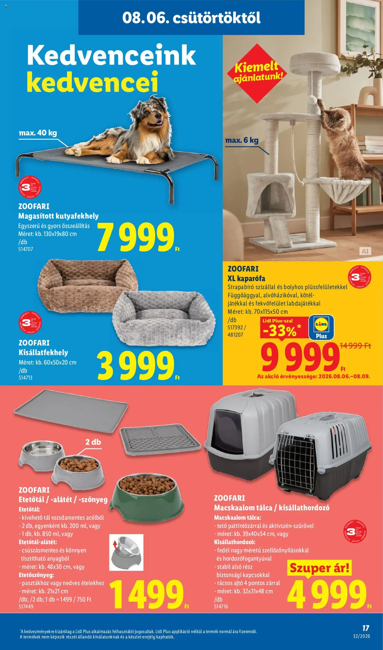 Lidl akciós ujság - amely érvényes a következő dátumtól: 2026.08.06. | Oldal: 13 | Termékek: Macskaalom, Kötél, Szőnyeg