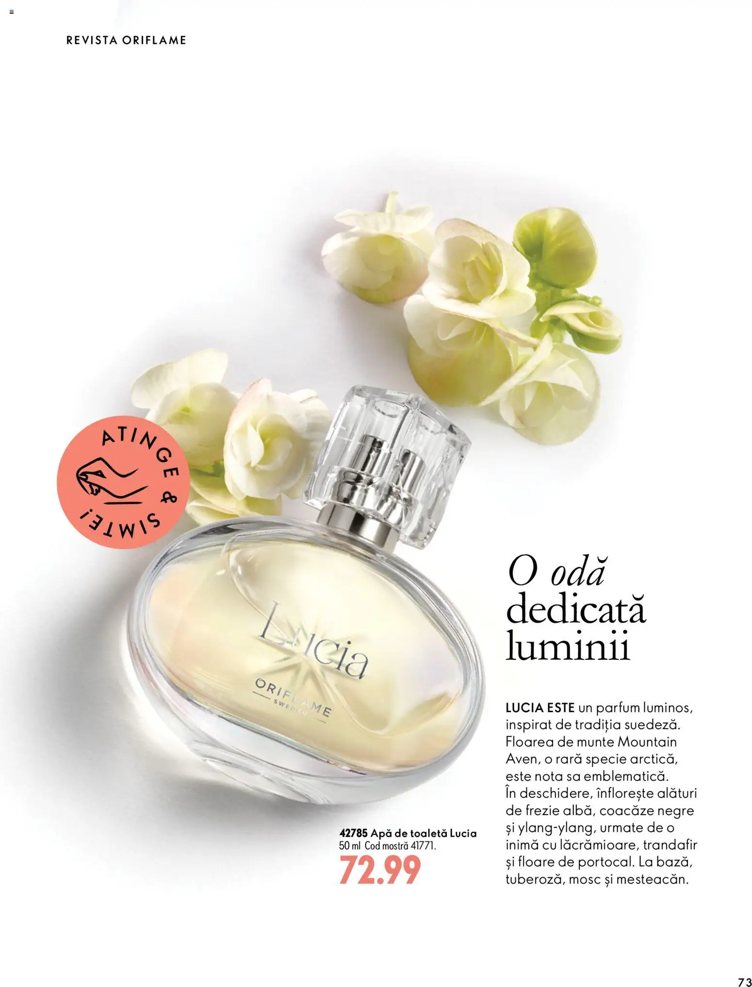 Noul catalog Oriflame – valabil de la 30.09.2026 | Pagină: 73 | Produse: Trandafir, Parfum, Apă de toaletă, Apă