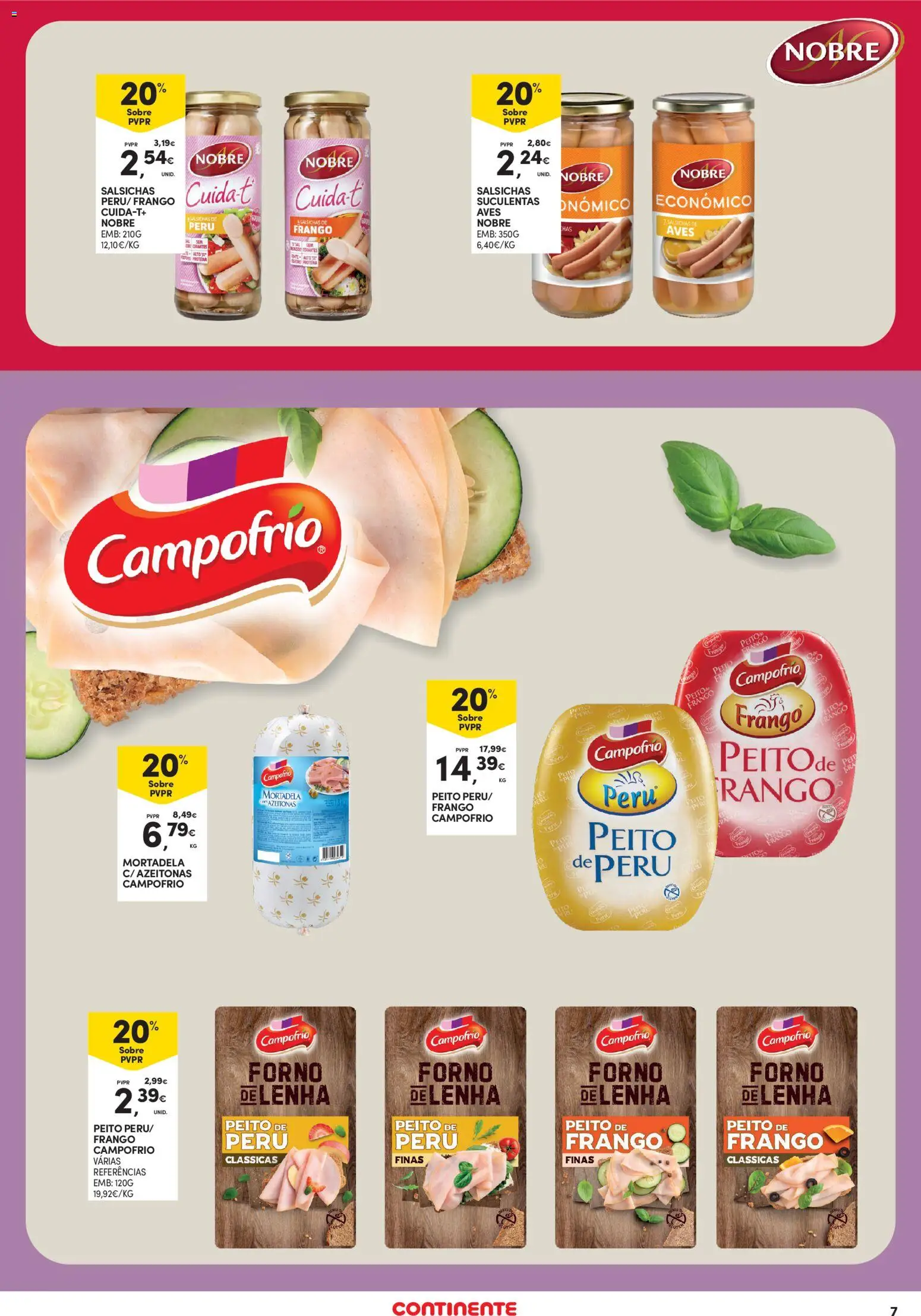 Continente Açores │ válido de 25/06/2026 | Página: 7 | Produtos: Mortadela, Azeitonas, Frango, Proteina