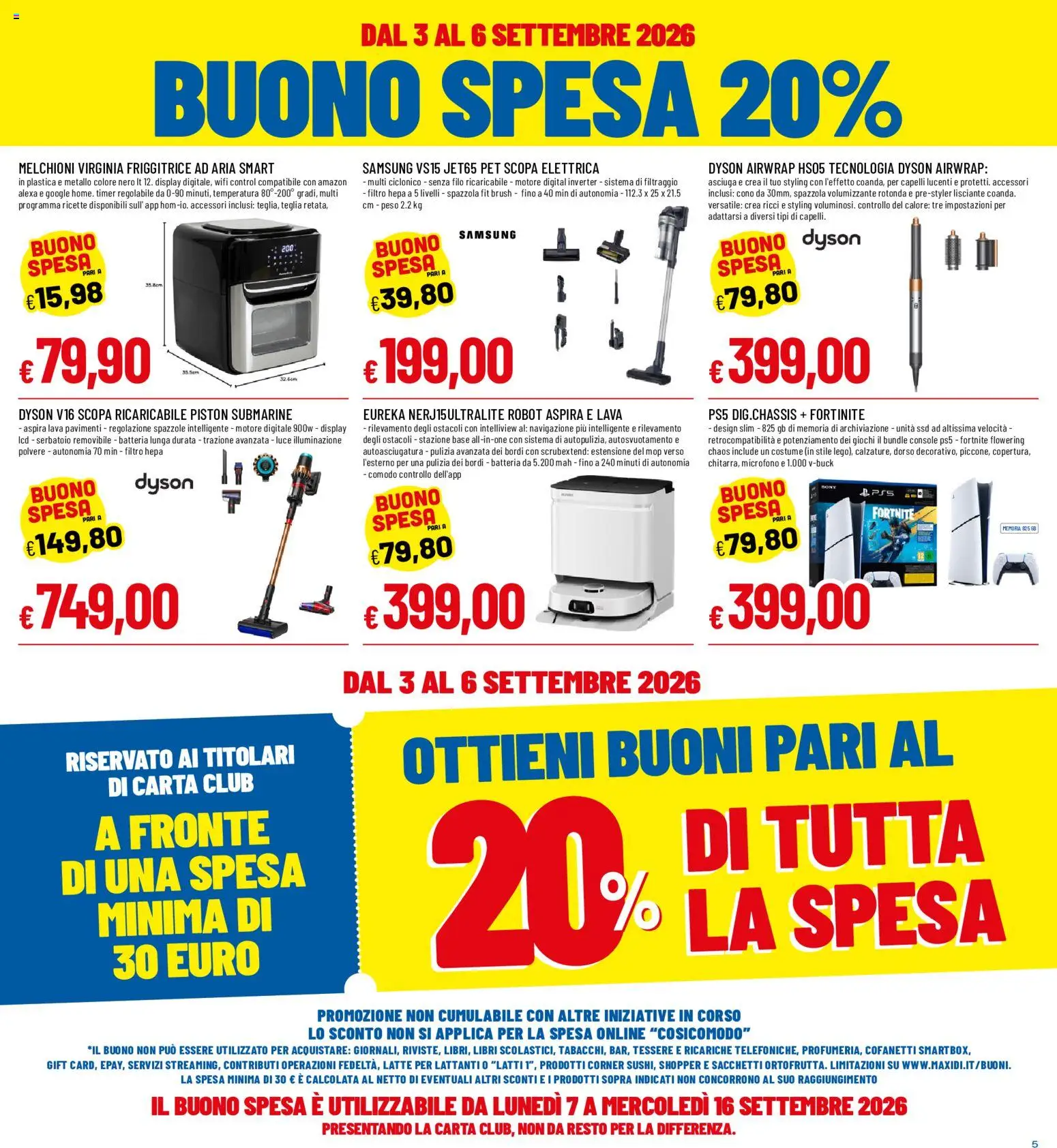 Volantino Galassia del 03/09/2026 | Pagina: 5 | Prodotti: Filtro HEPA, Navigazione, Dyson, Samsung