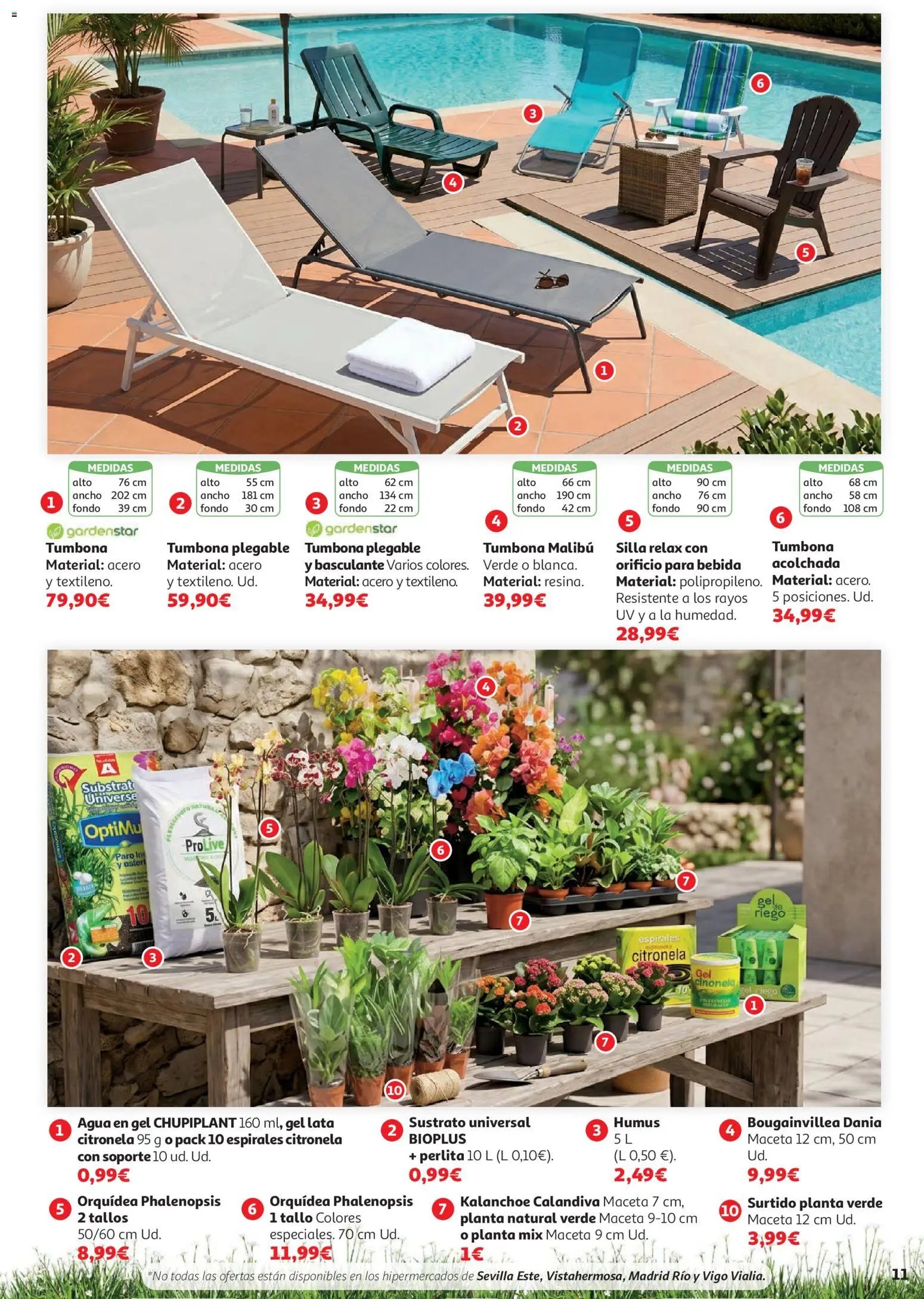 Alcampo Aire Libre HG │ válido desde el 28.05.2026 | Página: 11 | Productos: Tumbona, Silla, Maceta