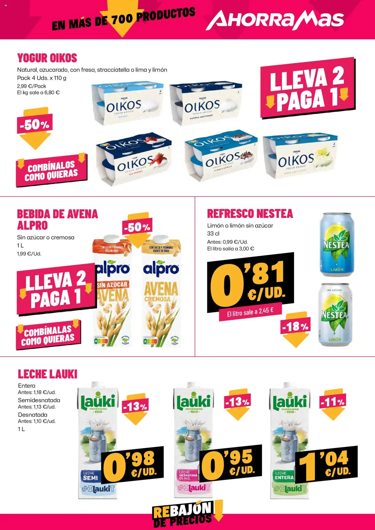 AhorraMas folleto │ válido desde el 16.04.2026 | Página: 15 | Productos: Lima, Leche, Μαγειρική εστία, Bebida de avena