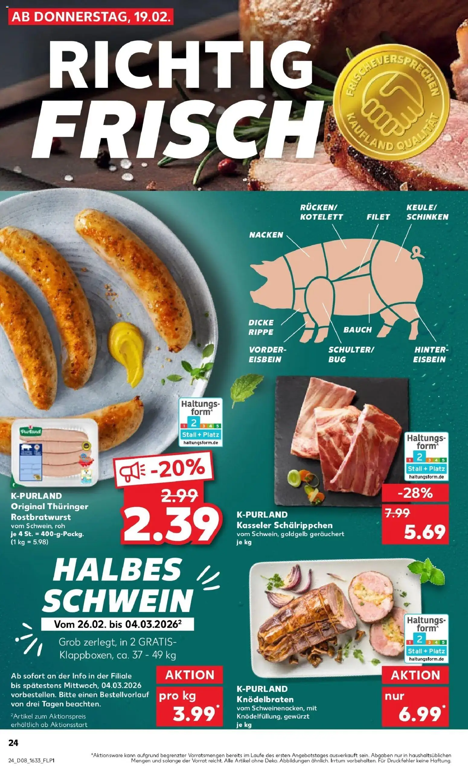 Kaufland prospekt Calw	 – gültig ab 19.02.2026 | Seite: 32 | Produkte: Schinken