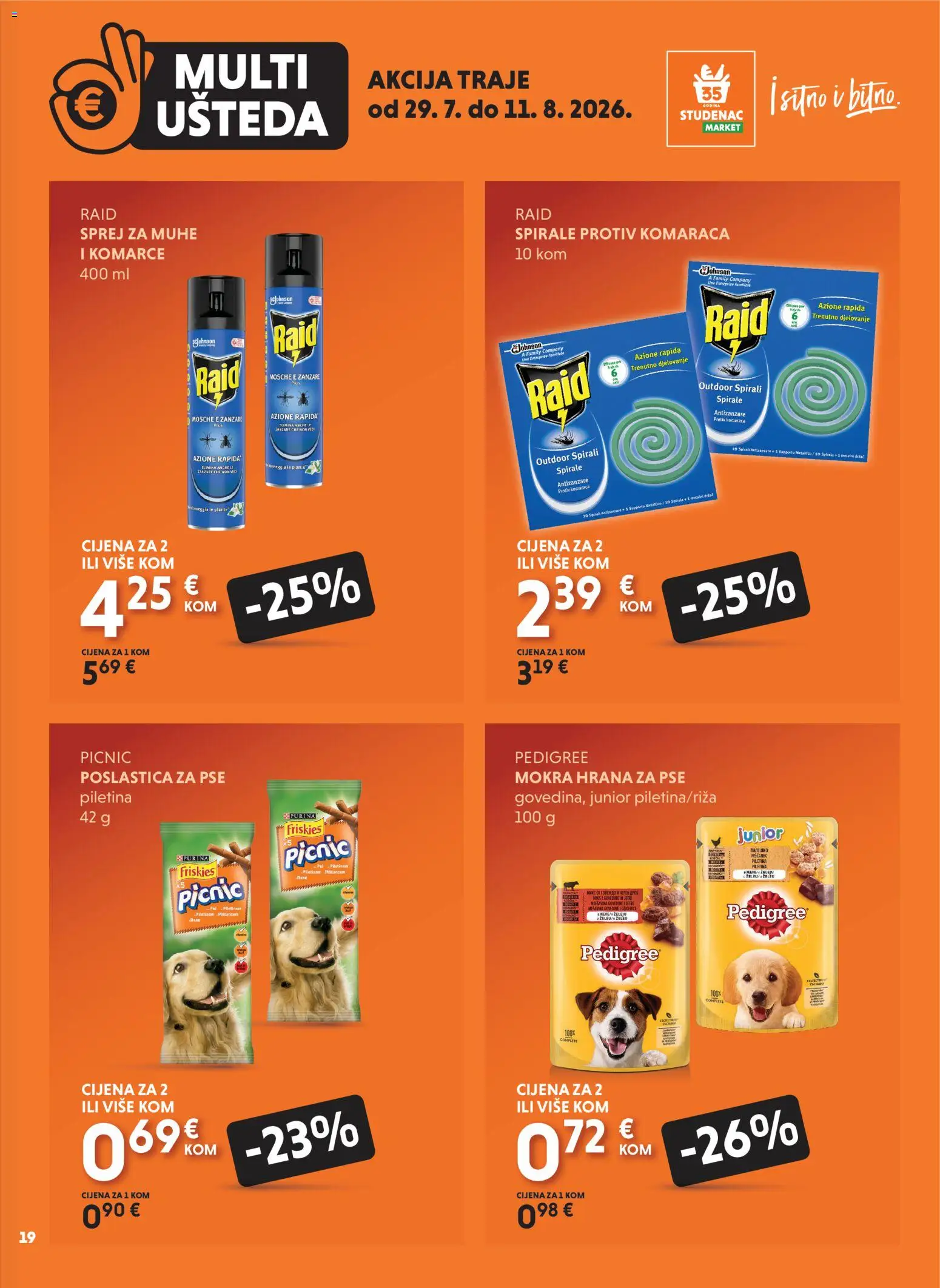 Studenac katalog | vrijedi od 29.07.2026 | Stranica: 19 | Proizvodi: Piletina, Hrana za pse