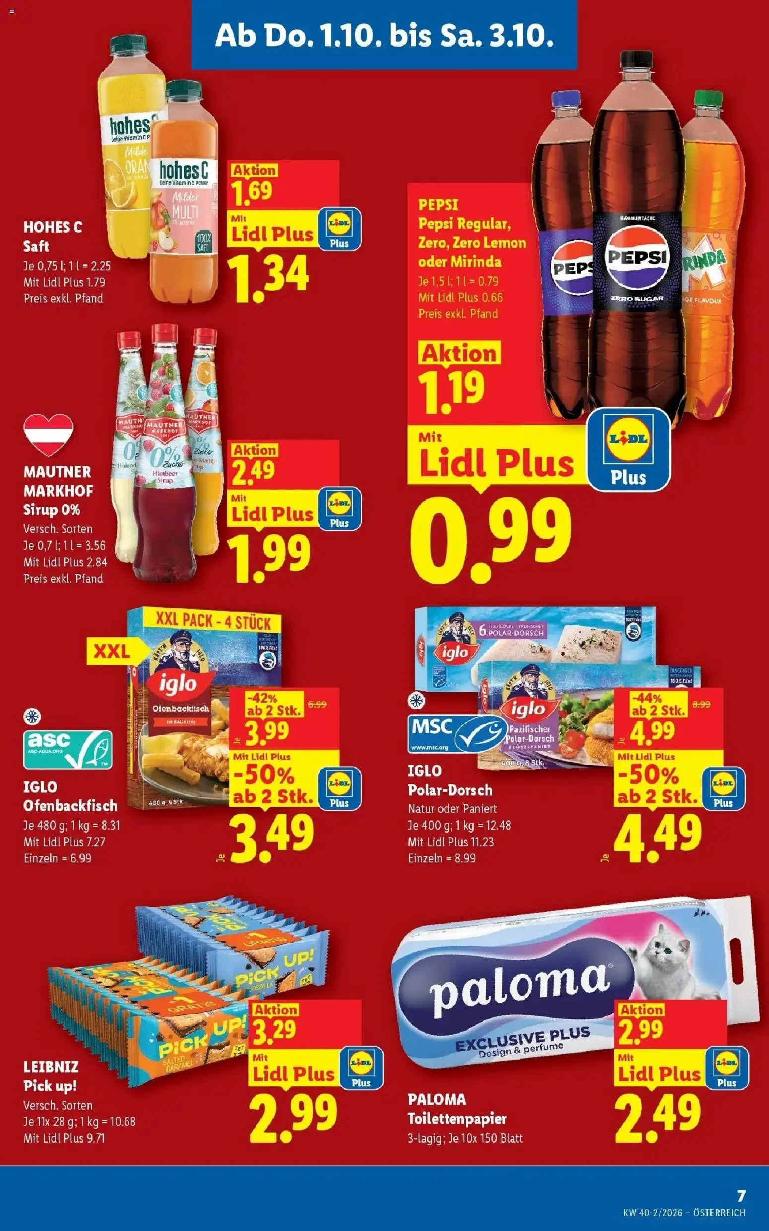 Lidl Flugblatt - Fohnsdorf ab 27.09.2026 - Angebote ab donnerstag | Seite: 9 | Produkte: Zucker, Mango, Saft, Pepsi