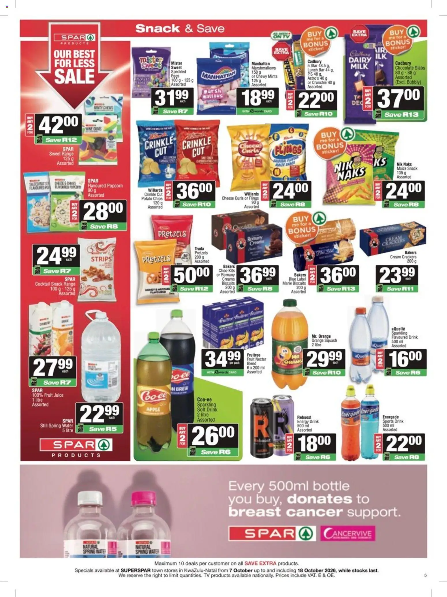 New Superspar catalogue – valid from 19/10/2026 | Page: 5 | Products: Baked beans, Vinegar, Cream, Spaghetti