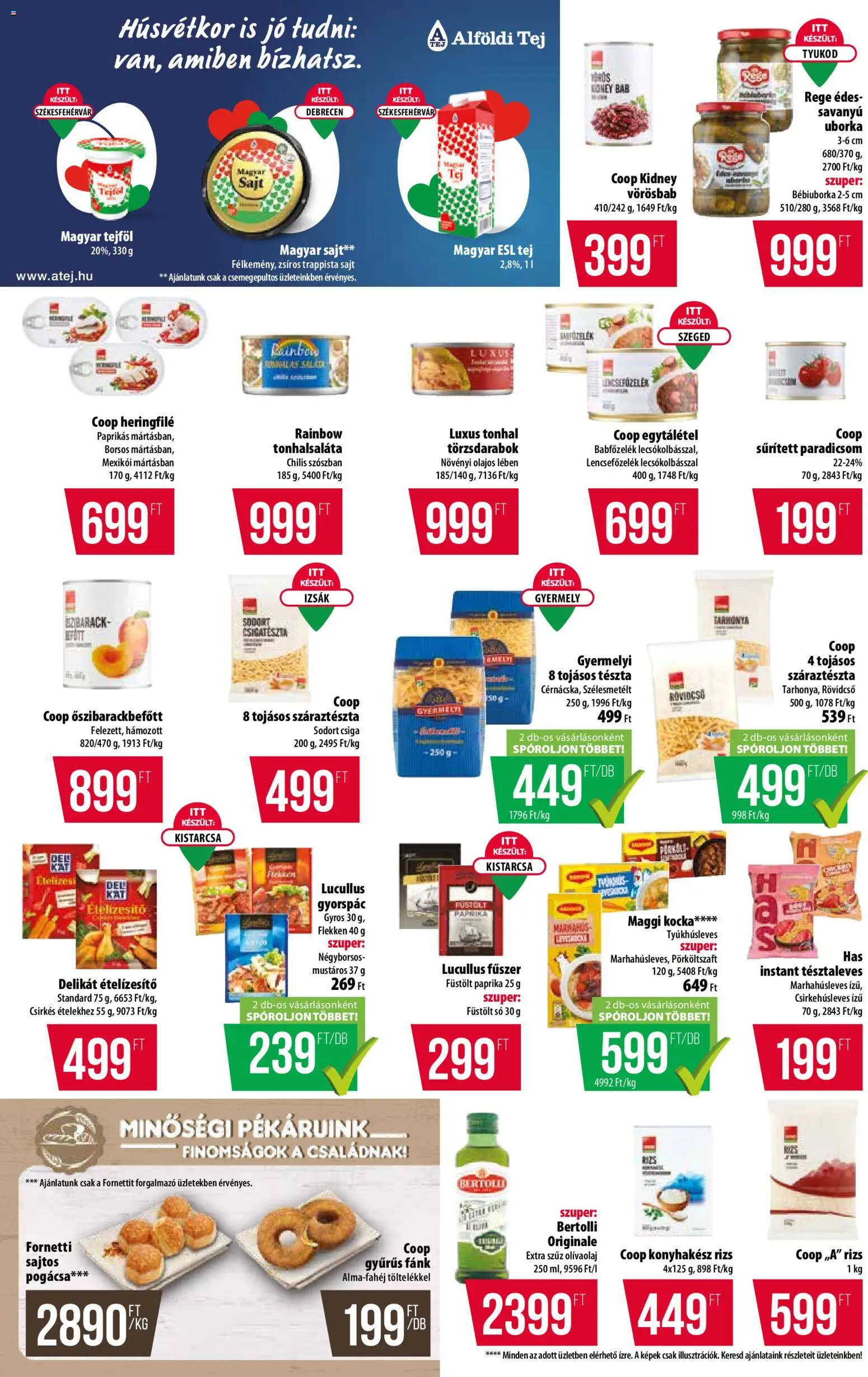 COOP akciós ujság - amely érvényes a következő dátumtól: 02.04.2026 | Oldal: 4 | Termékek: Maggi, Száraztészta, Pogácsa, Saláta