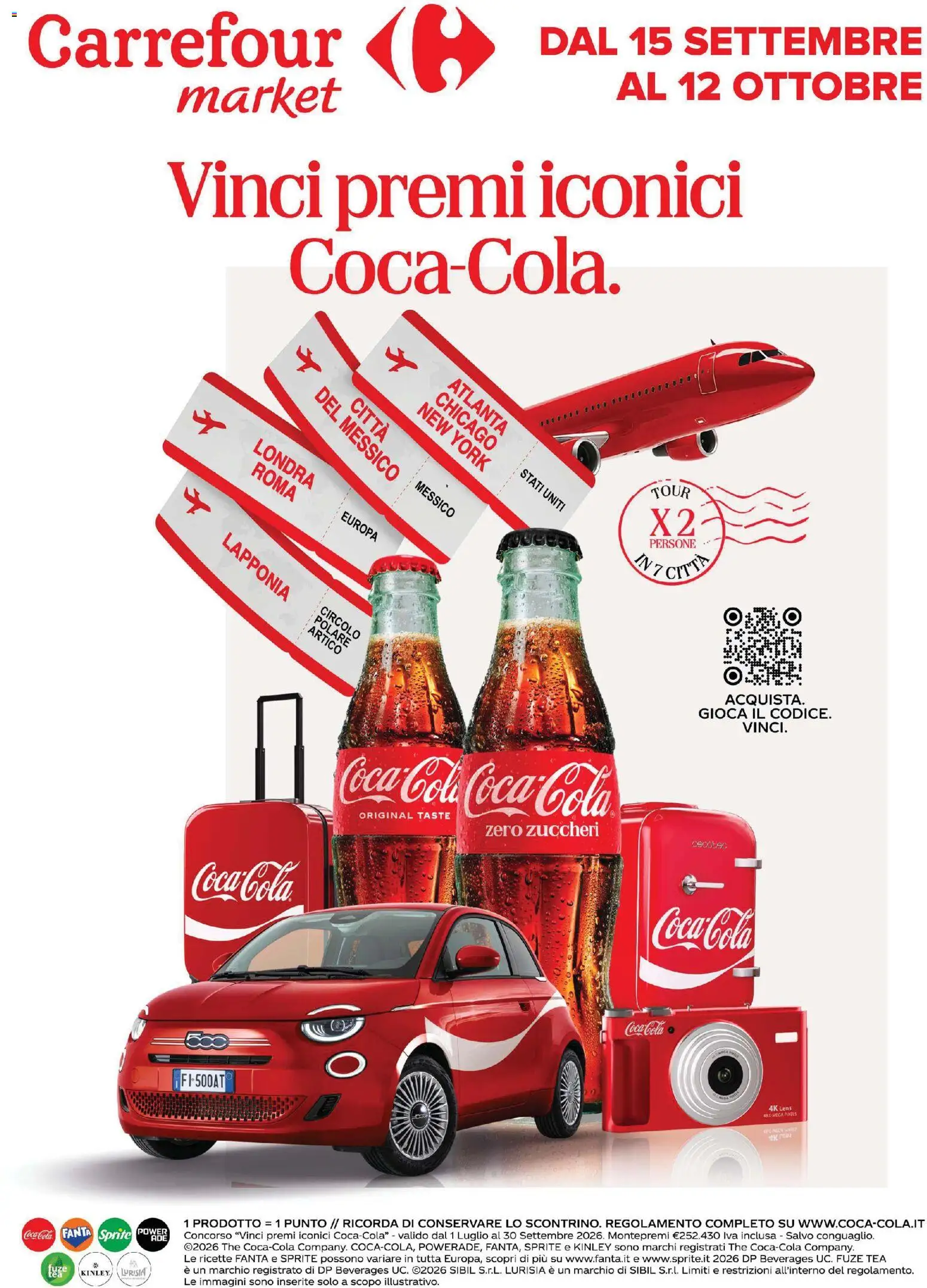 Volantino Carrefour del 15/09/2026 | Pagina: 1 | Prodotti: The, Fanta, Sprite, Coca Cola