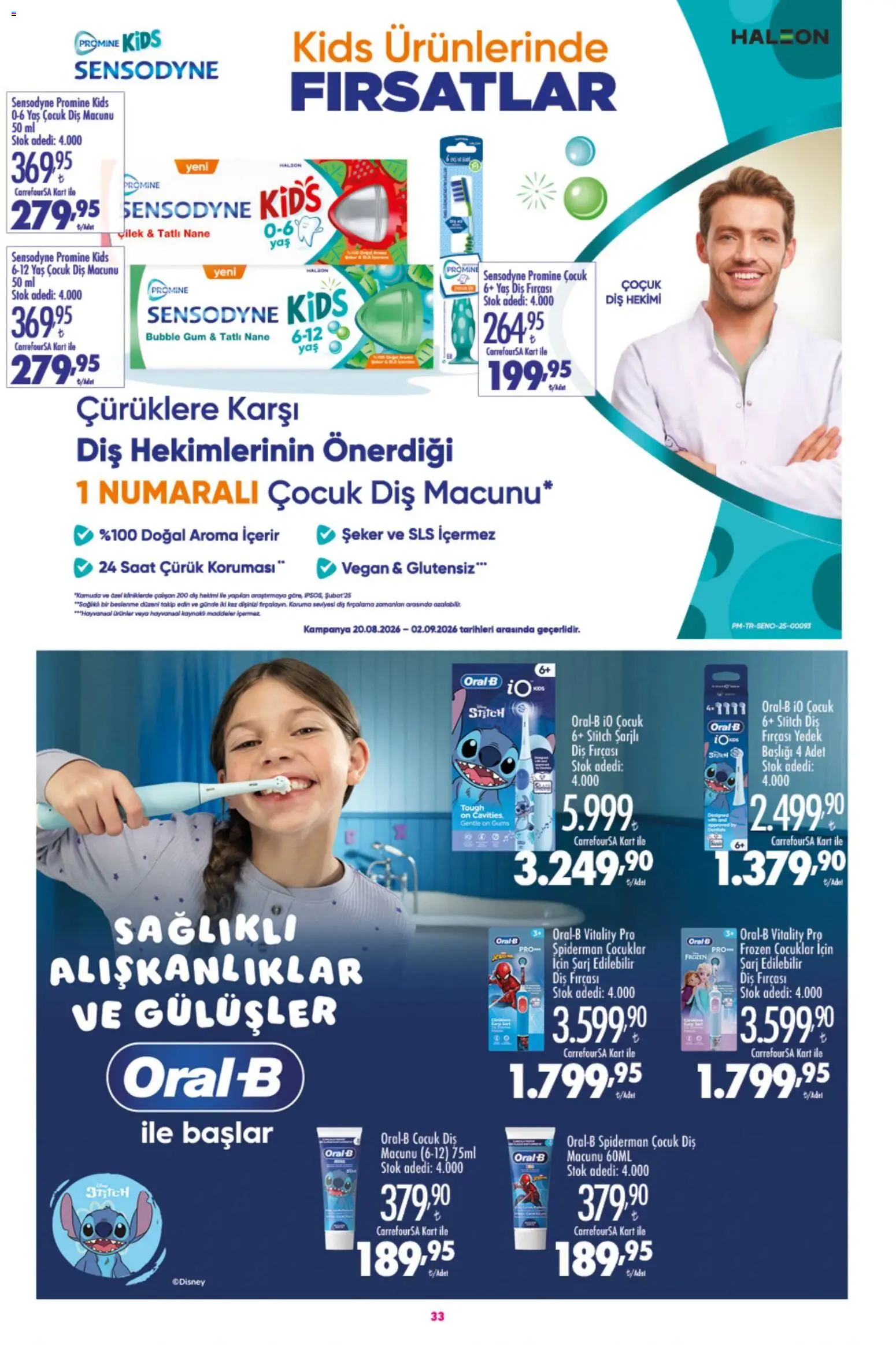 CarrefourSA - Okula dönüş - 26 Ağustos 2026 tarihinden itibaren geçerlidir | Sayfa: 31 | Ürünler: Diş macunu, Çilek, Saat, Nane