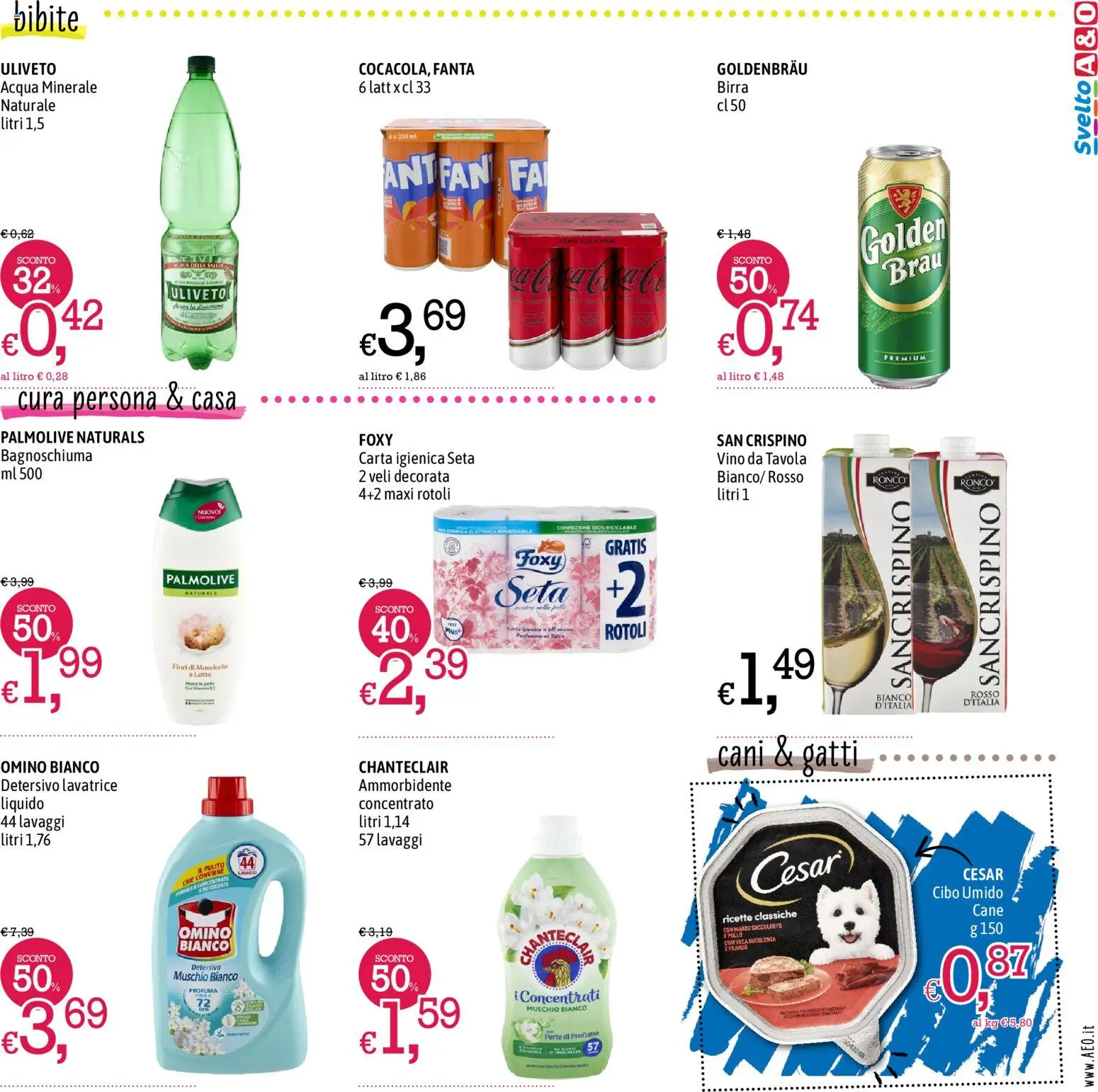 Volantino A&O del 02/07/2026 | Pagina: 7 | Prodotti: Ammorbidente, Bibite, Fanta, Acqua minerale
