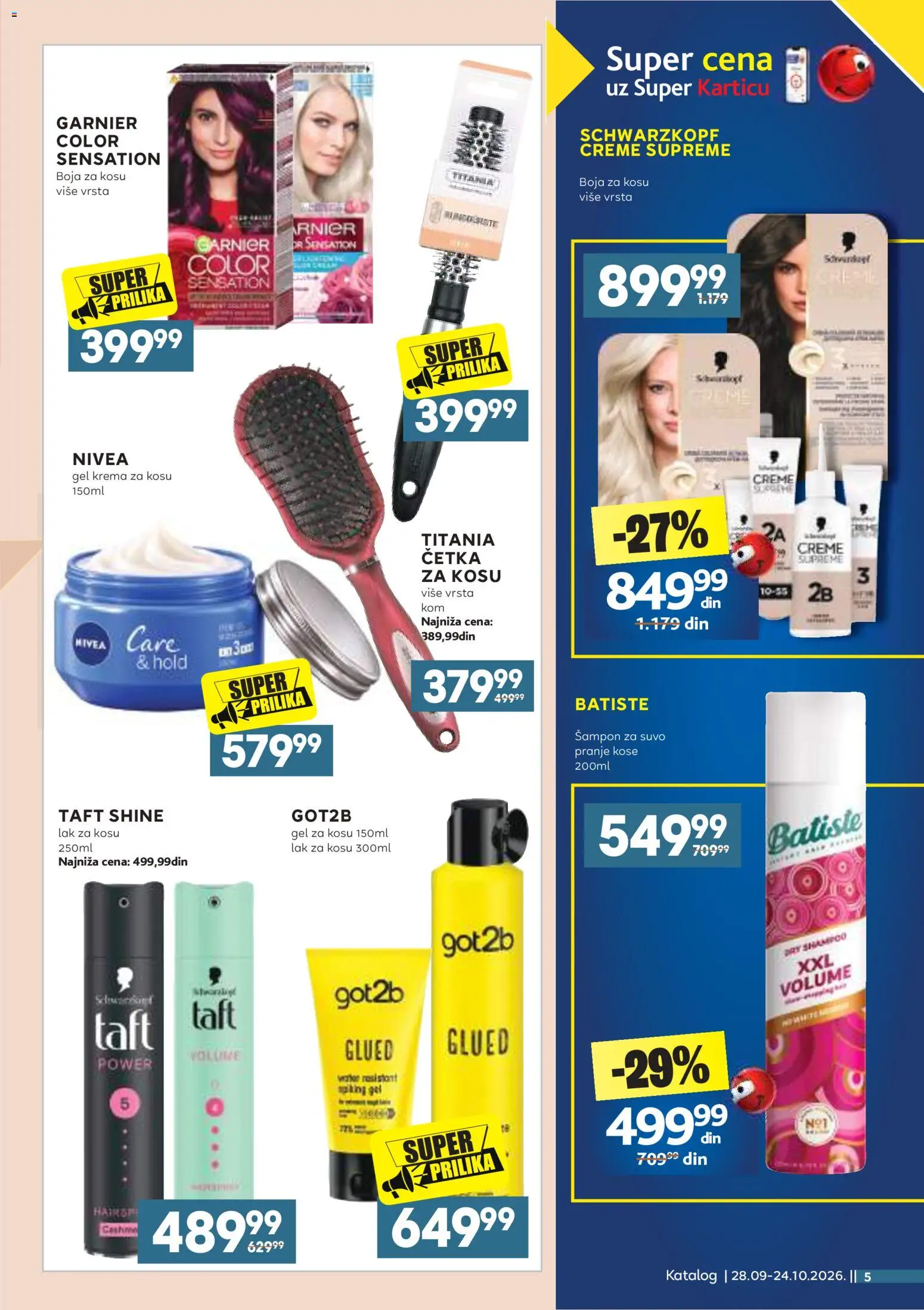Roda katalog - važi od 28.09.2026 | Strana: 5 | Proizvode: Garnier, Šampon, Lak za kosu, Krema