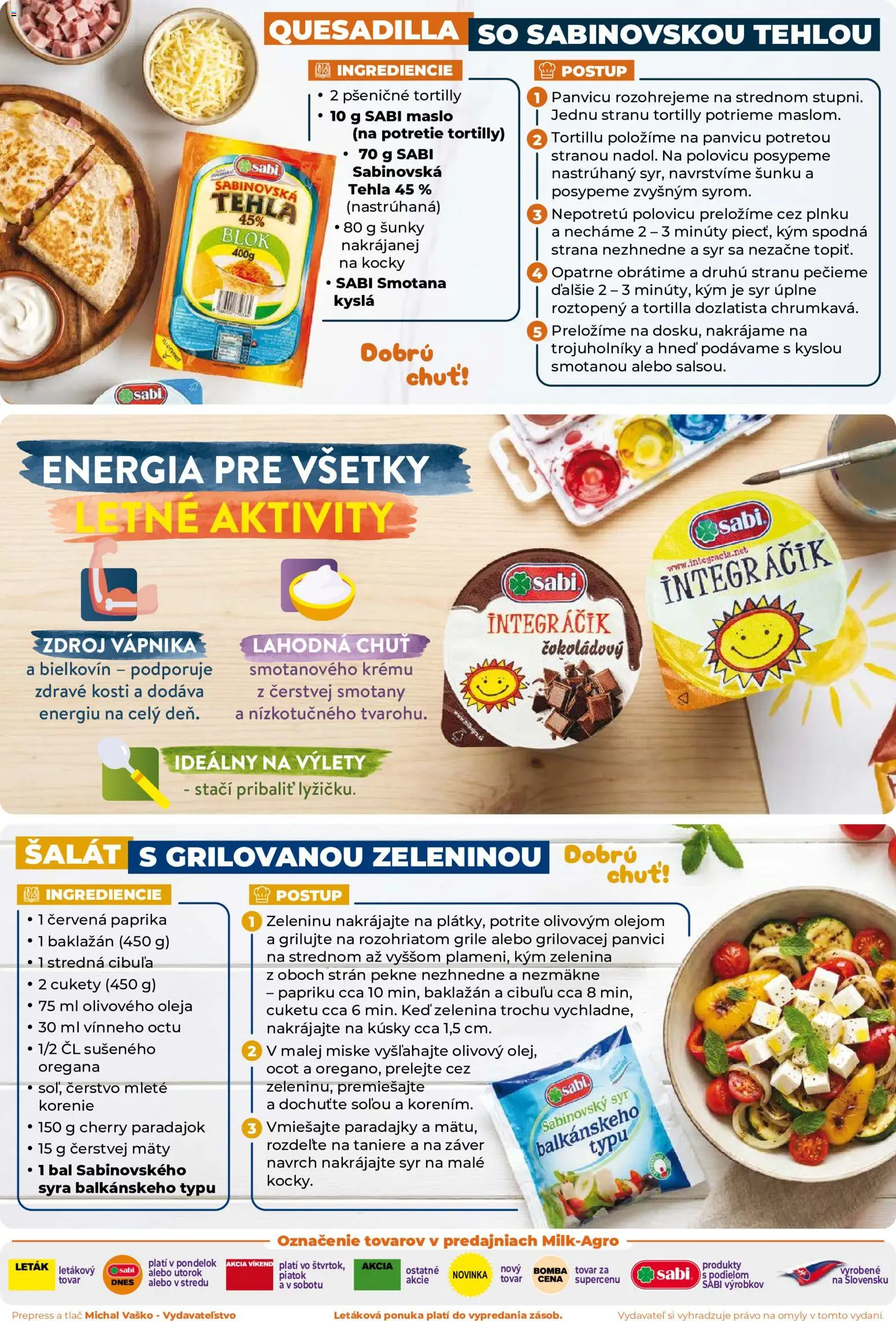 Nové Milk Agro akcie – leták je platný od 22.07.2026 | Strana: 2 | Produkty: Tortilla, Šalát, Korenie, Cibuľa
