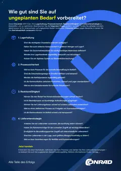 Conrad Checkliste ungeplanter Bedarf ab 15.05.2025 gültig