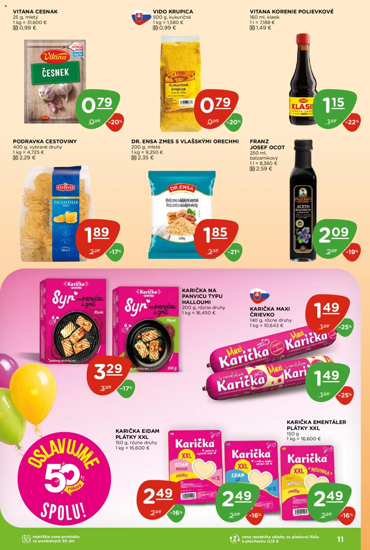 Nové Terno akcie – leták je platný od 27.08.2026 | Strana: 11 | Produkty: Gril, Cestoviny, Korenie, Ocot