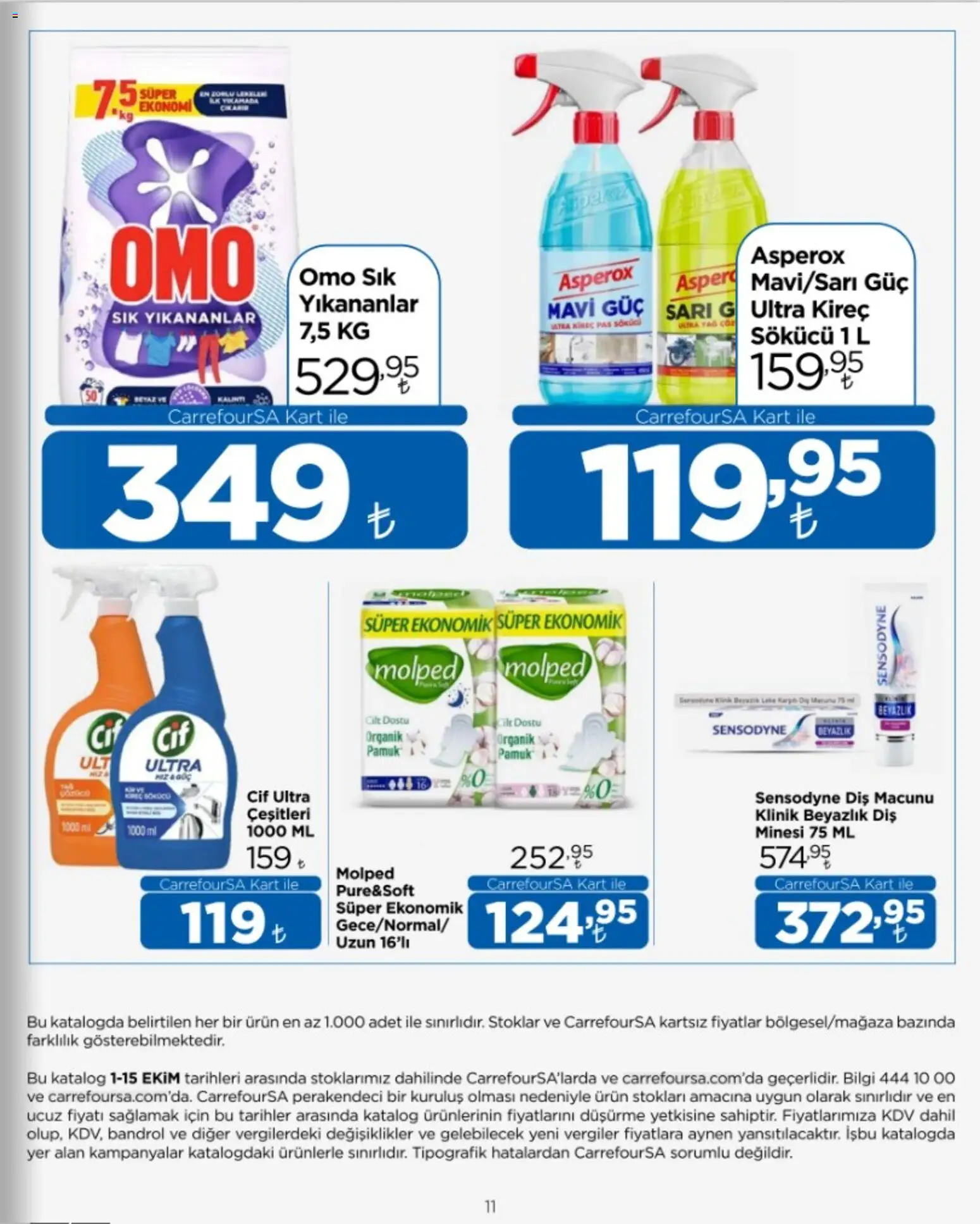 CarrefourSA Katalog - 01 Ekim 2026 tarihinden itibaren geçerlidir | Sayfa: 11 | Ürünler: Diş macunu, Yağ
