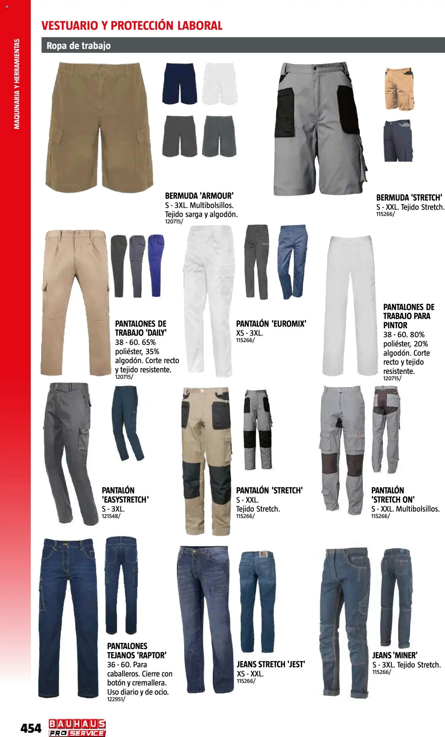 Bauhaus ProService │ válido desde el 11/05/2026 | Página: 454 | Productos: Pantalones, Ropa, Herramientas