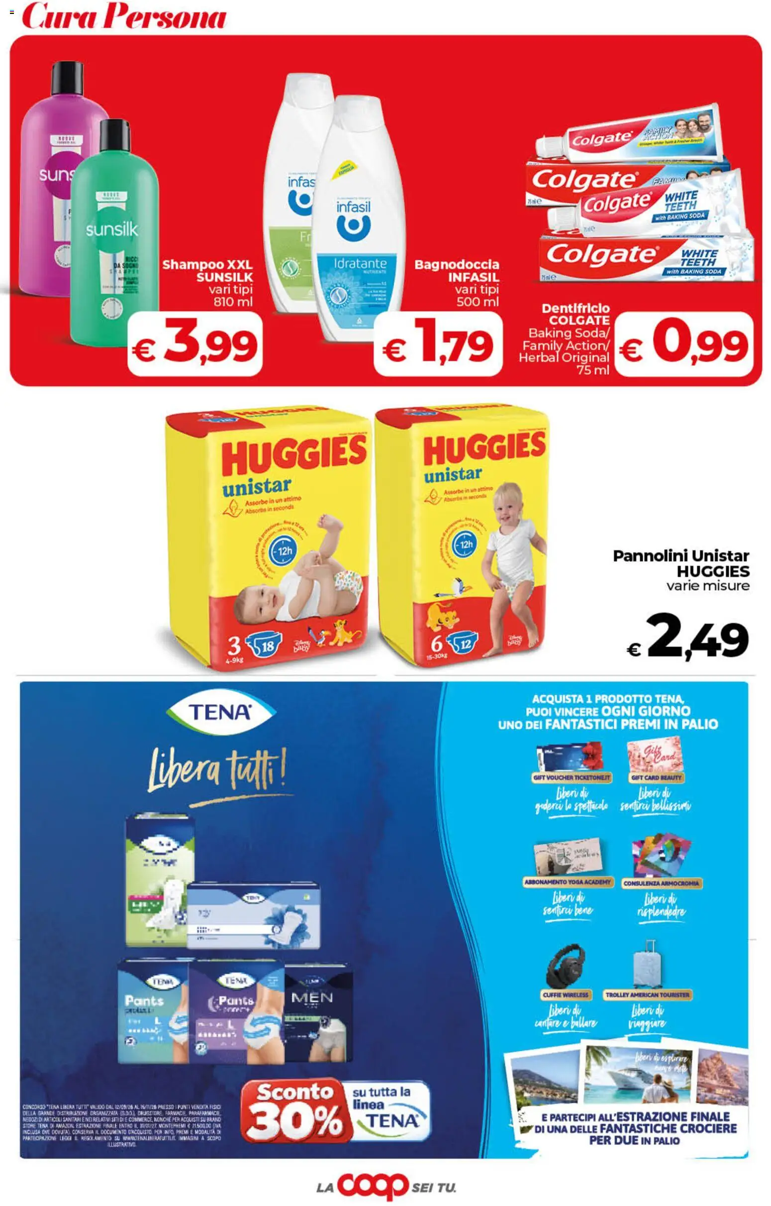Volantino COOP del 13/10/2026 | Pagina: 35 | Prodotti: Shampoo, Pannolini, Dentifricio, Cuffie
