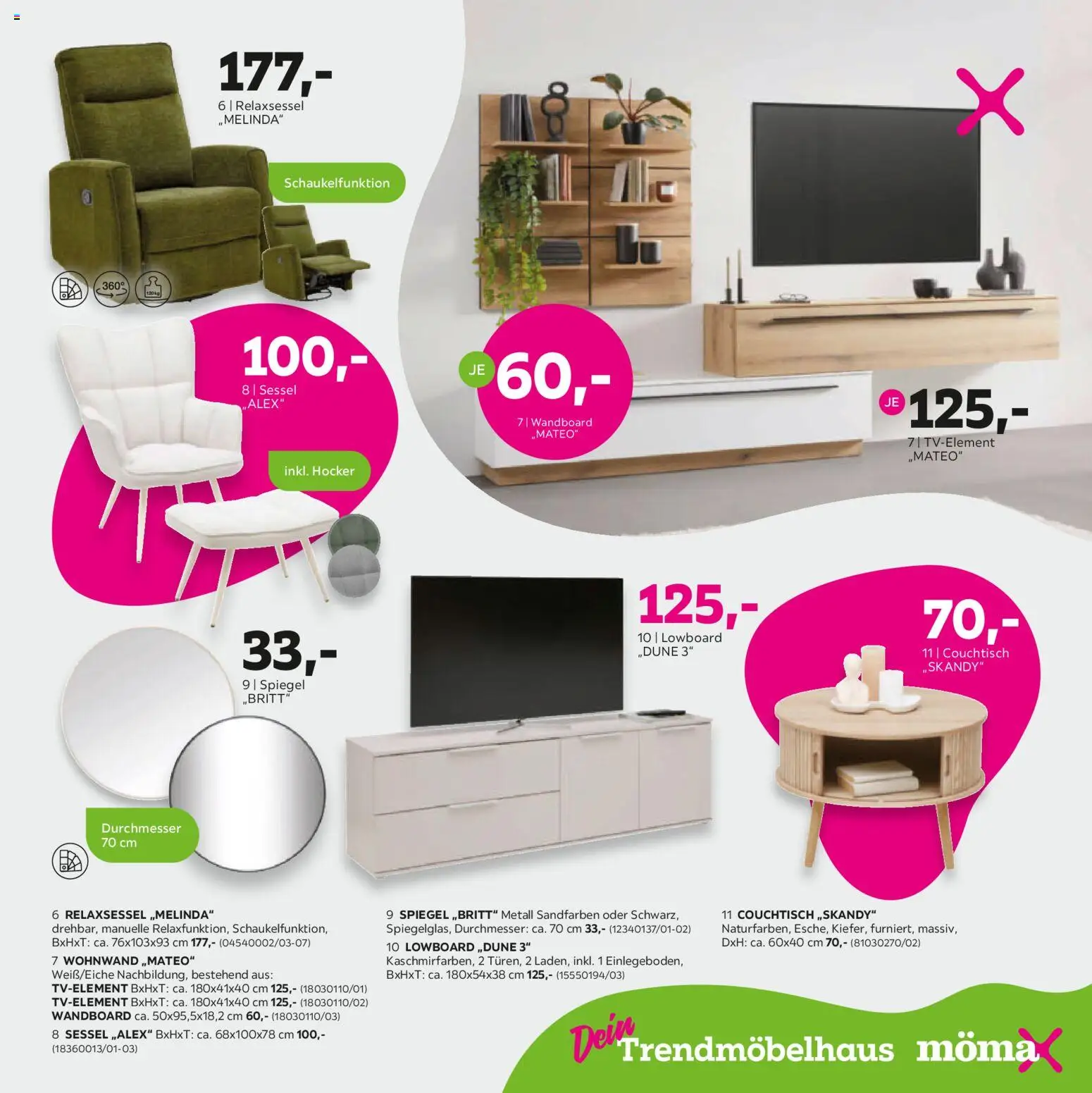 Mömax Prospekt – gültig ab 19.10.2026 | Seite: 3 | Produkte: Hocker, Lowboard, Sessel, Spiegel